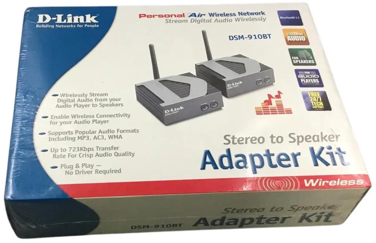 Alt view image 4 of 6 - D-Link Adapter Kit Stereo to Speaker Wireless DSM-910BT, New!