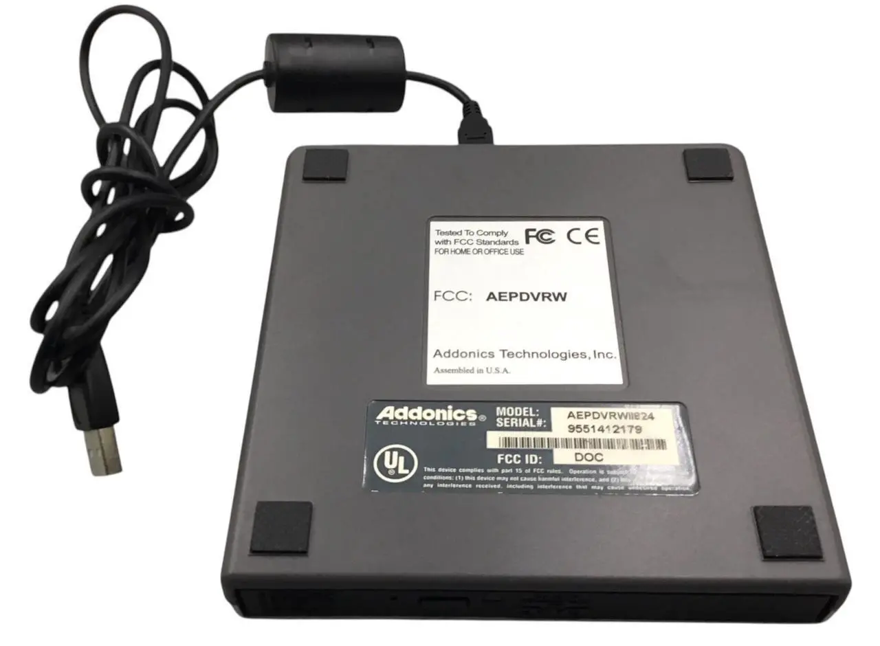 Alt view image 3 of 6 - Addonics External DVD/CD-RW AEPDVRW with USB cable