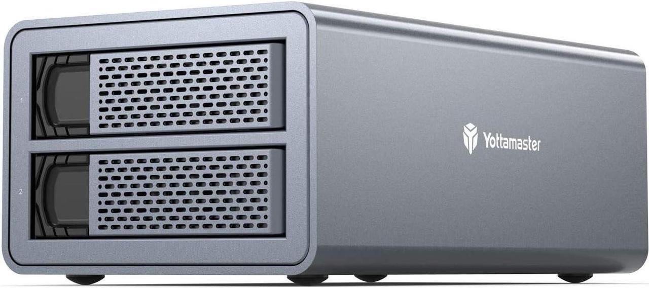 Main image of Dual Bay Hard Drive Enclosure,Yottamaster Aluminum USB3.0 2 Bay HDD Enclosure for 2.5"/3.5" SATA HDD/SSD Support 2 x 16 TB, 40mm Silent Fan, SATA 3.0 6Gbps