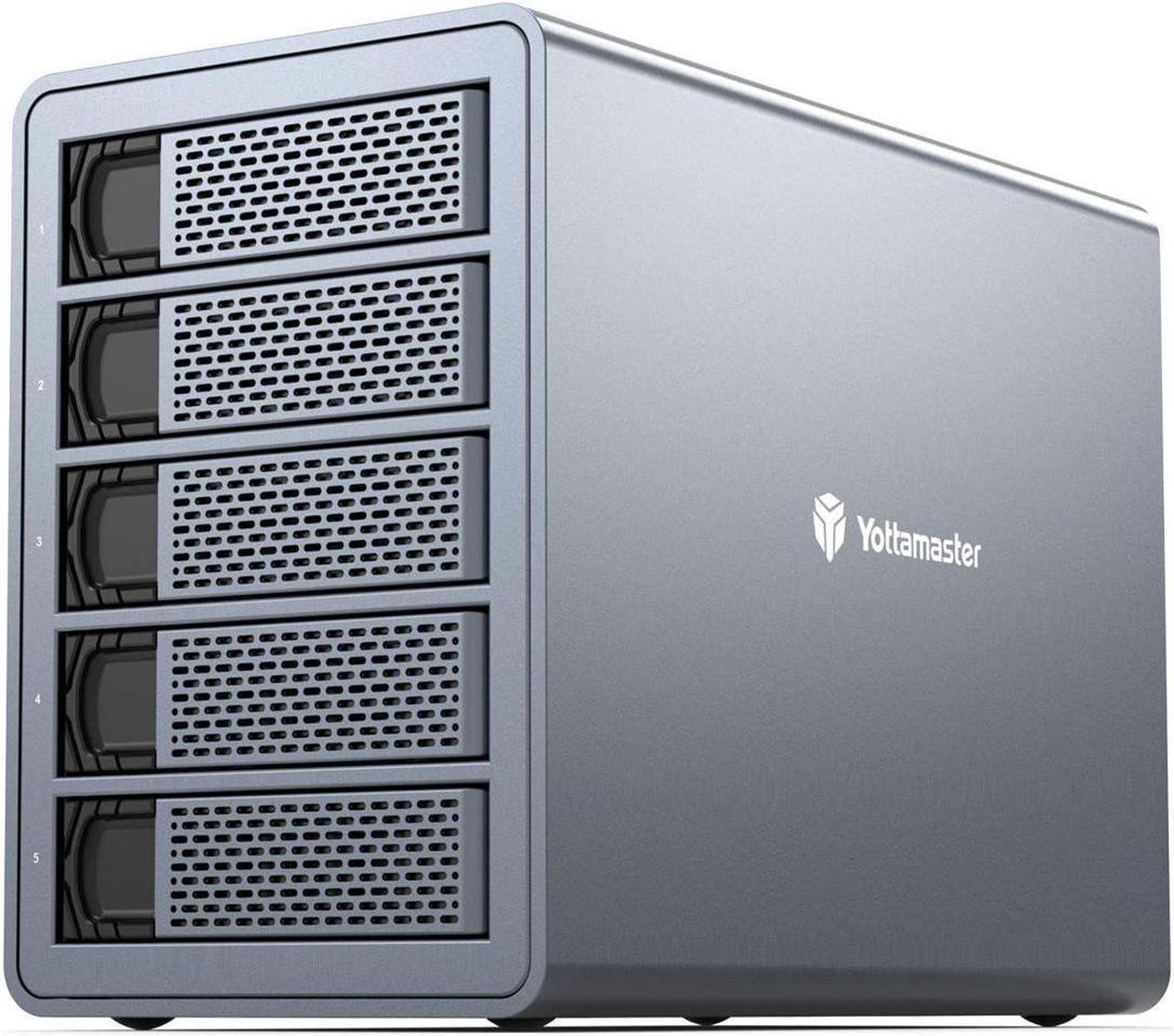 Main image of Yottamaster 10Gbps 5 Bay USB C Hard Drive Enclosure Daisy Chain, Type-C External HDD Enclosure Support 2.5"/3.5" SATA HDD SSD up to 5X18TB - Daisy Chaining Support 270TB Storage Expansion