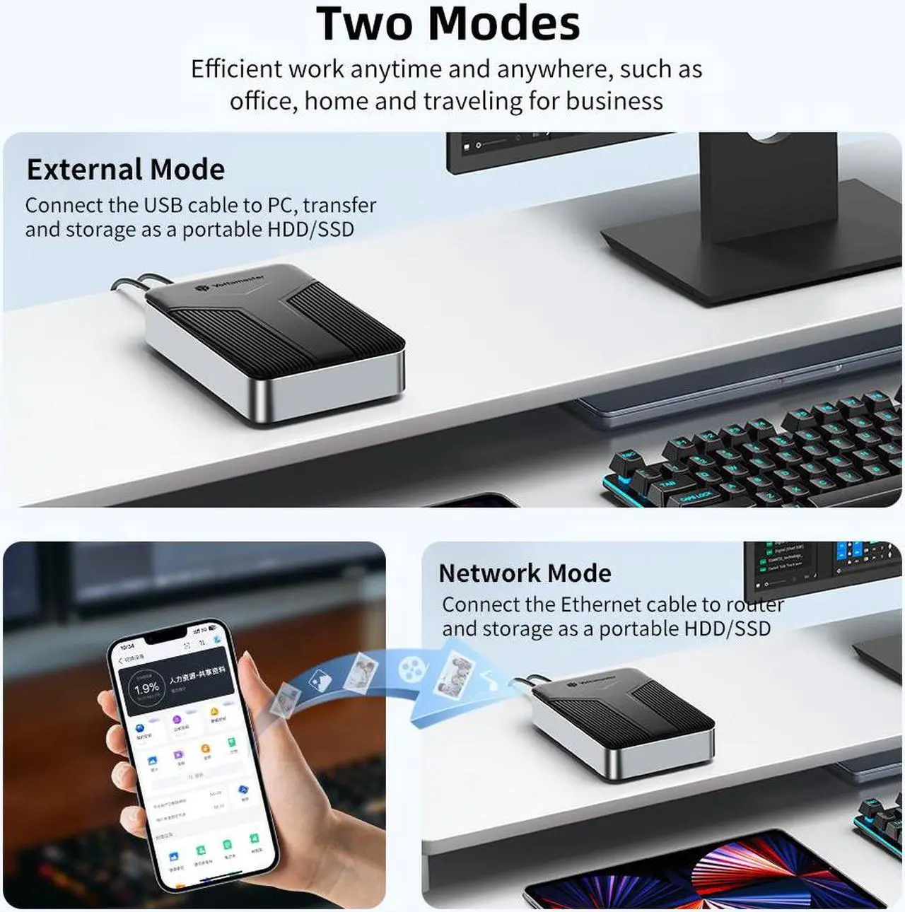 NAS Yottamaster 5Bay USB-C +8TB×5 HDD付 Yottamaster Y-Pioneer 5 Bay External Hard Drive Enclosure