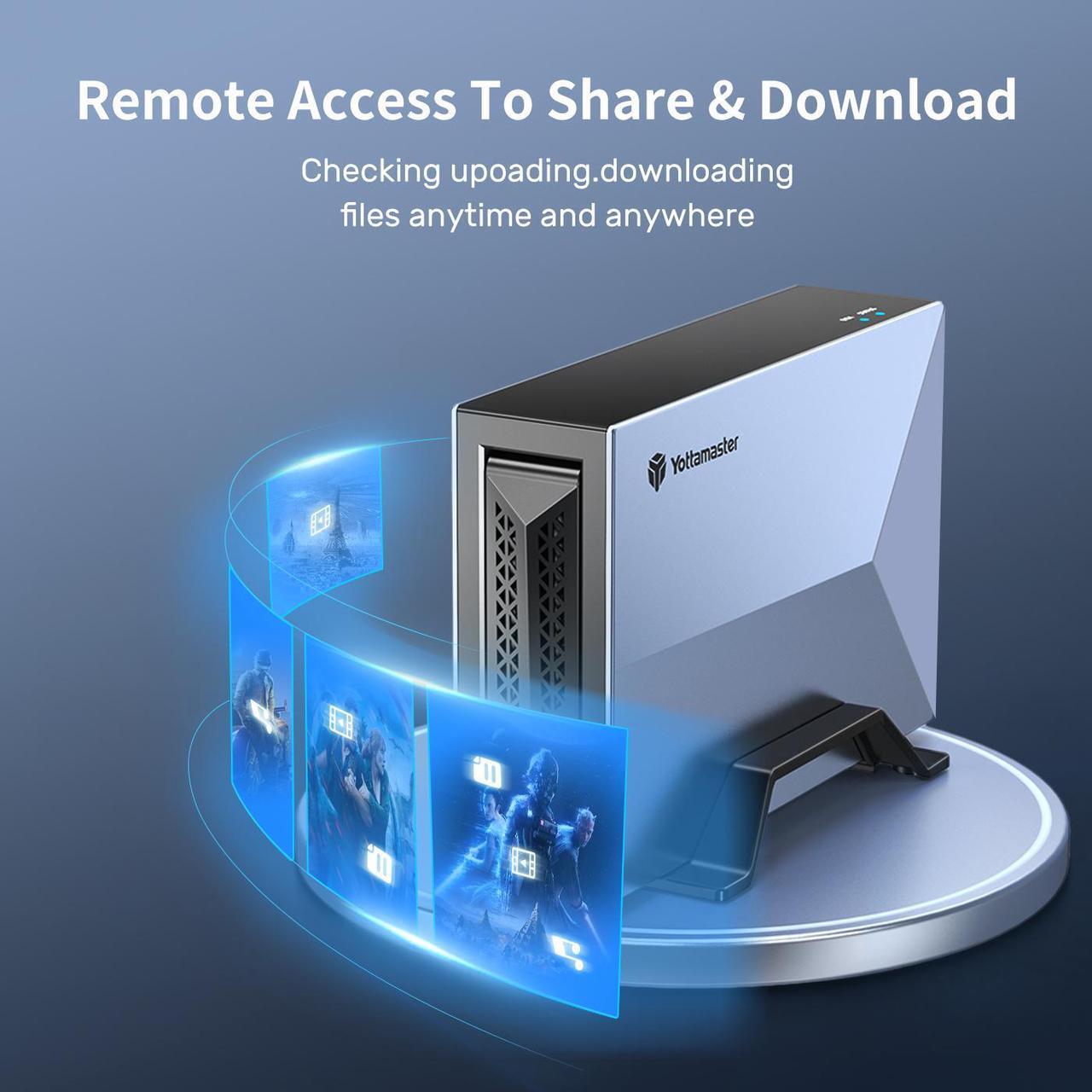 Alt view image 4 of 6 - Yottamaster NAS 20TB Network Attached Storage Personal Cloud Storage 2.5 3.5 inch DiskStation Apple Storage Global Remote Access Auto Backup Media Server Samba DLNA Function for Plex TV/PC/Phone (Disk