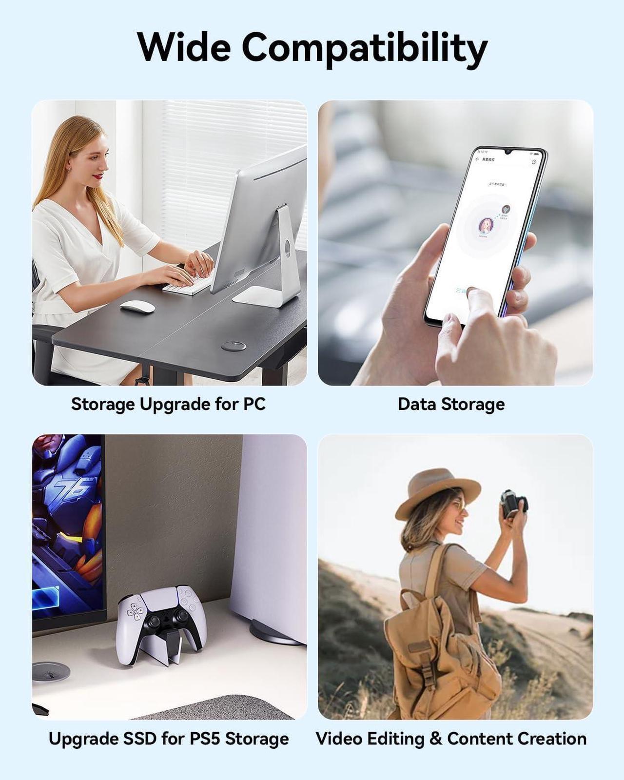 Alt view image 7 of 7 - Yottamaster 2TB Magnetic External SSD, Up to 2000MB/s USB 3.2 Gen 2x2 Portable Solid State Drive, Supports 4K ProRes HDR Compatible with iPhone 16/15 Pro Max, Smartphone, Tablet, Laptop - PF20
