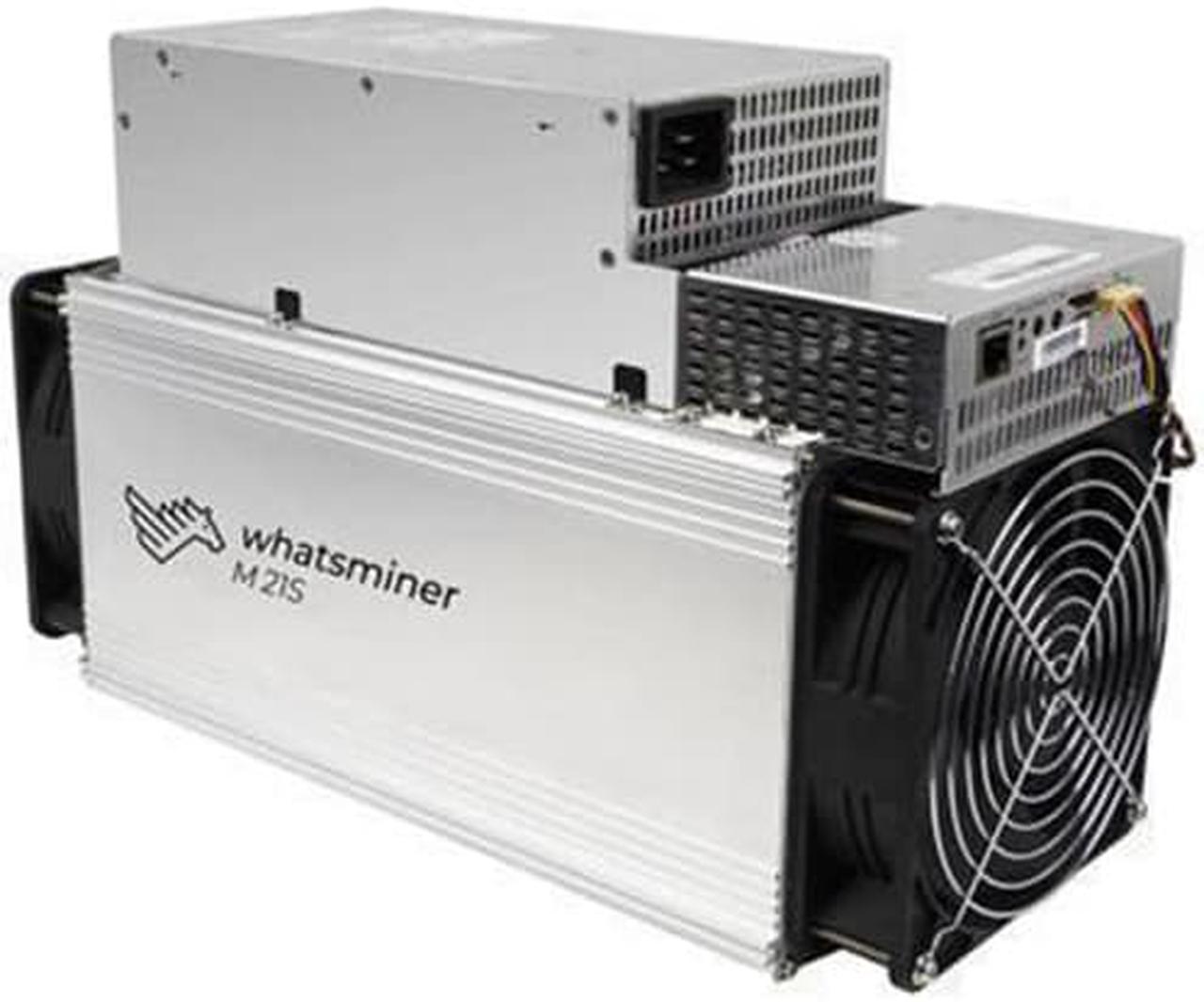 Whatsminer M21S from Microbt Mining Asic Bitcoin Miner Blockchain Miner Microbt whatsminer SHA-256 algorithm with a maximum hashrate of 58Th/s for a power consumption of 3480W