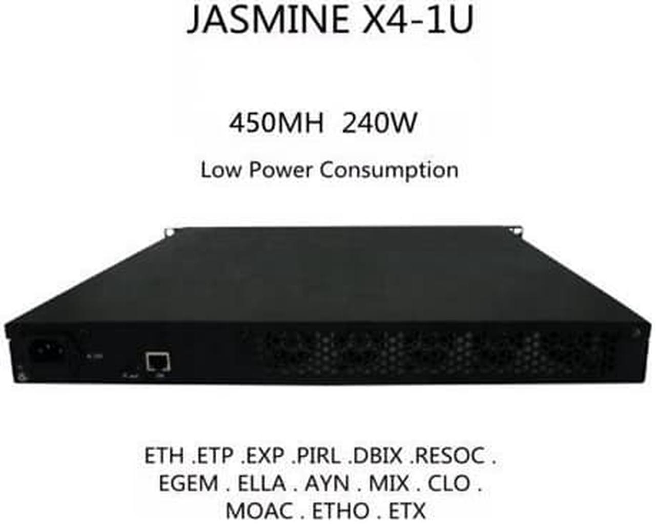 High Quality Jasminer X4-C 1U ETC ETH Miner Server 450 MH/S Hashrate Blade Server 240W Low Power Consumption Ethereum Mining Machine E3 A10 Pro B7