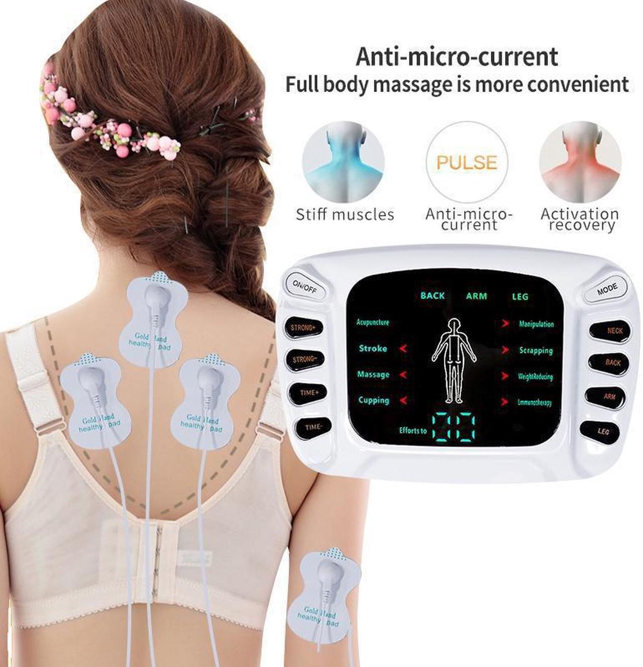 TAKROL Dual Output Tens Acupuncture Electric Therapy Massager EMS Muscle Stimulator 8 Modes Meridian Physiotherapy Apparatus Massager