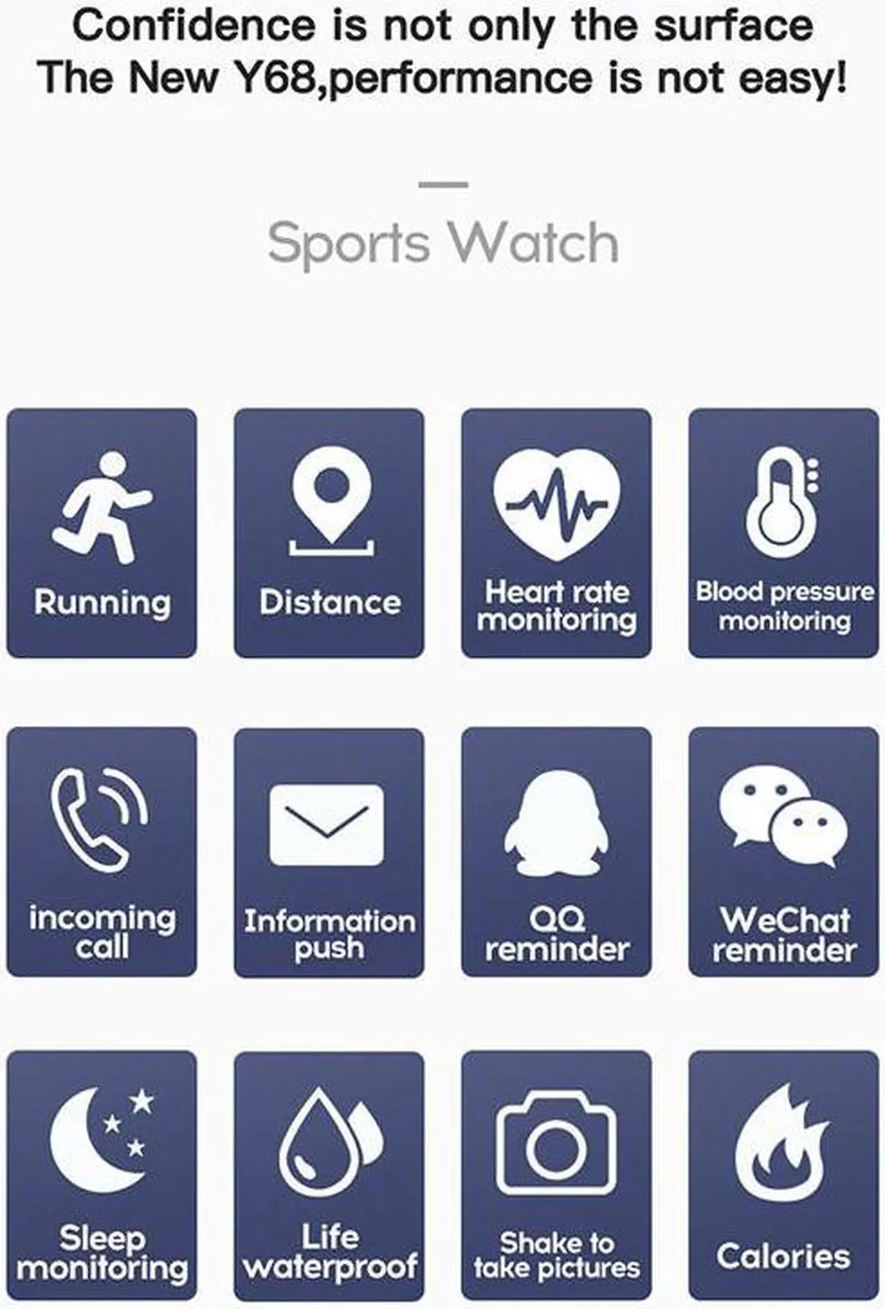 Alt view image 6 of 7 - Smart Watches Men Women Smartwatch Heart Rate Step Calorie Fitness Tracking Sports Bracelet For Apple Android Smart Watch
