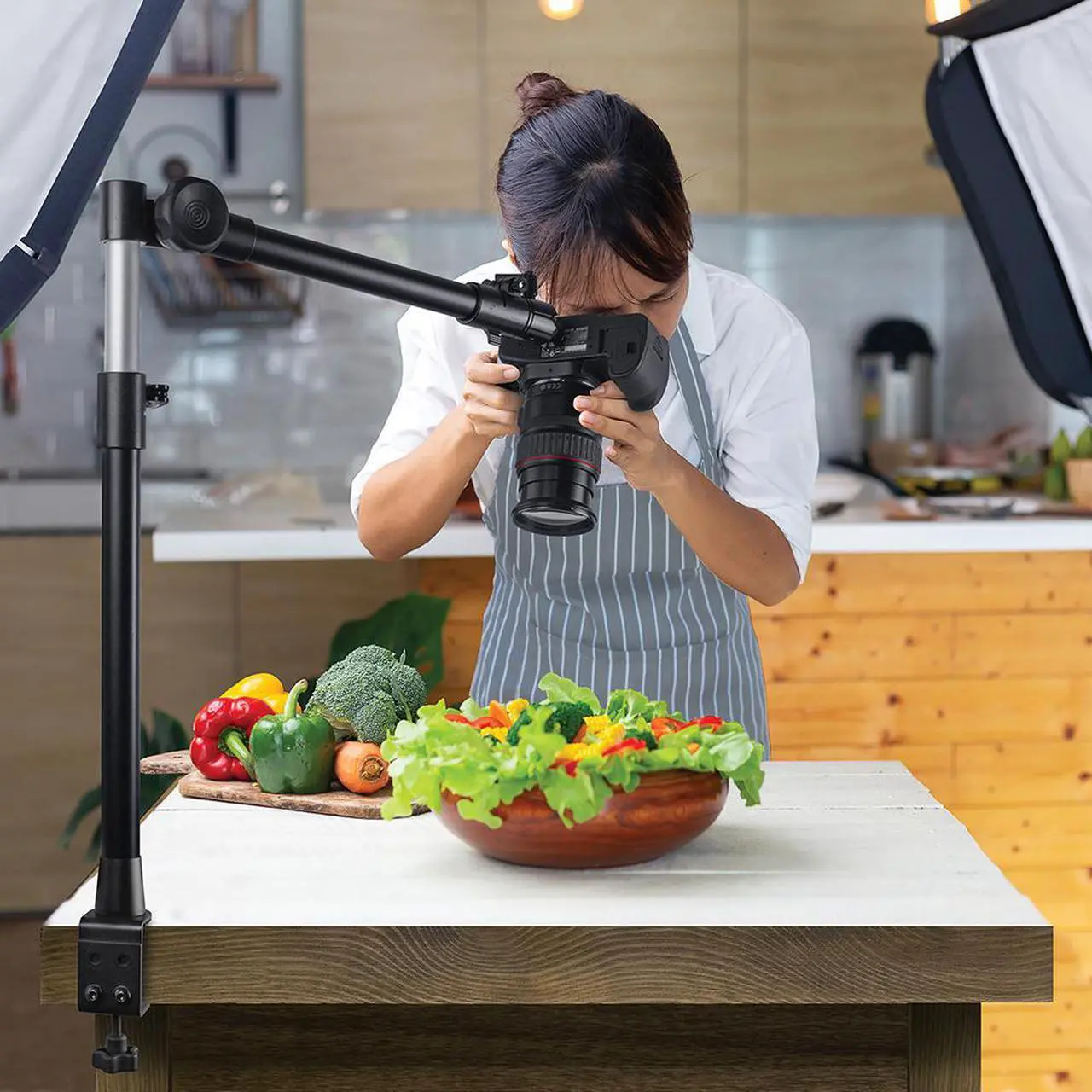 Alt view image 7 of 7 - Arkon Mounts DSLRTABMG5 - Clamp Stand for DSLR Camera, Tablet, or Phone