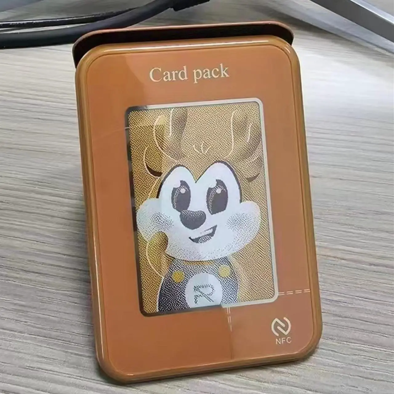 Alt view image 6 of 7 - NFC Smart Display Magsafe Wallet Stand,Magnetic Card Holder Ink Screen Glass Projection Holder Compatible for iPhone 16/15/14/13/12/11 Orange