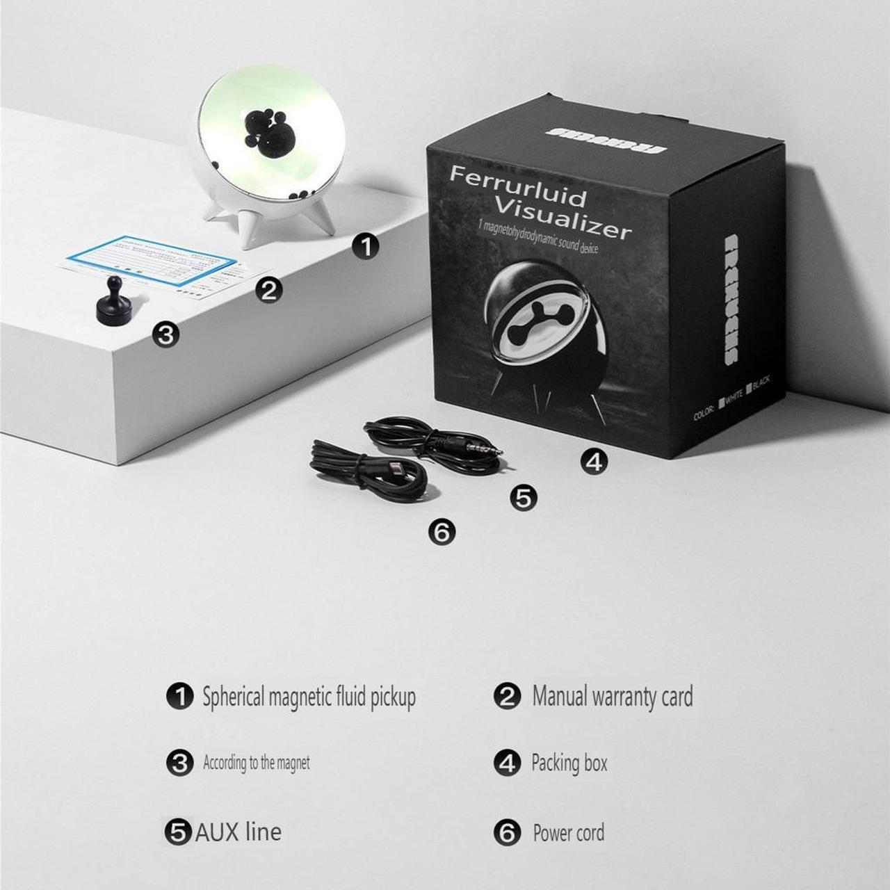 Alt view image 7 of 7 - Ferrofluid Sound Visualizer, Dancing Ferrofluid Lamp with Music Rhythm, Magnetic Fluid Sound Display Lamp, Magnet Ferro Fluid Toy Futuristic Desktop Decor Birthdays Christmas White