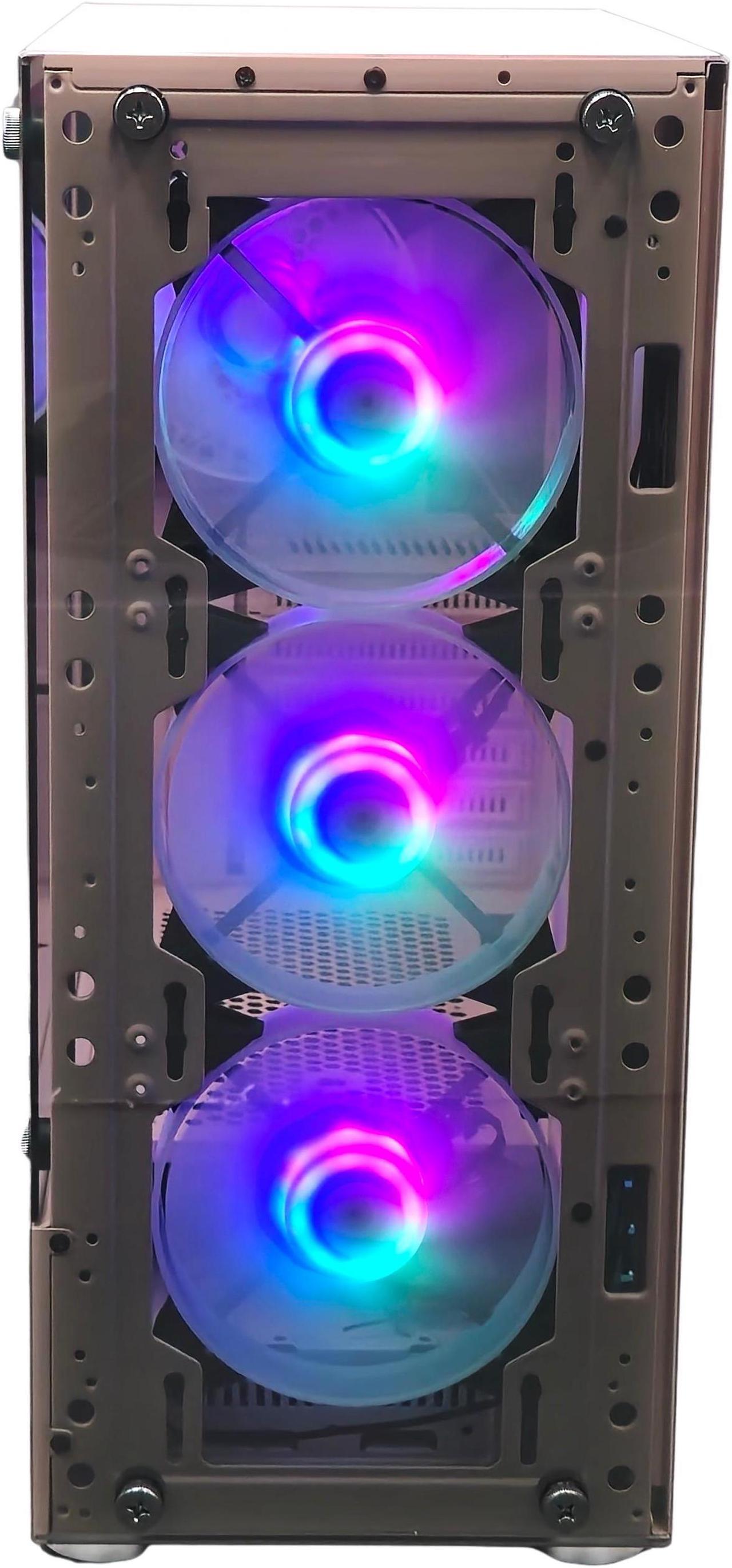 Alt view image 2 of 5 - Axiom Gaming Nova Series C013 ATX Mid-Tower PC Gaming Case | Built-in RGB Lighting | Tempered Glass Front & Side Panels | 4 x 120mm RGB Fans Included | Fan Controller With Remote | Pink