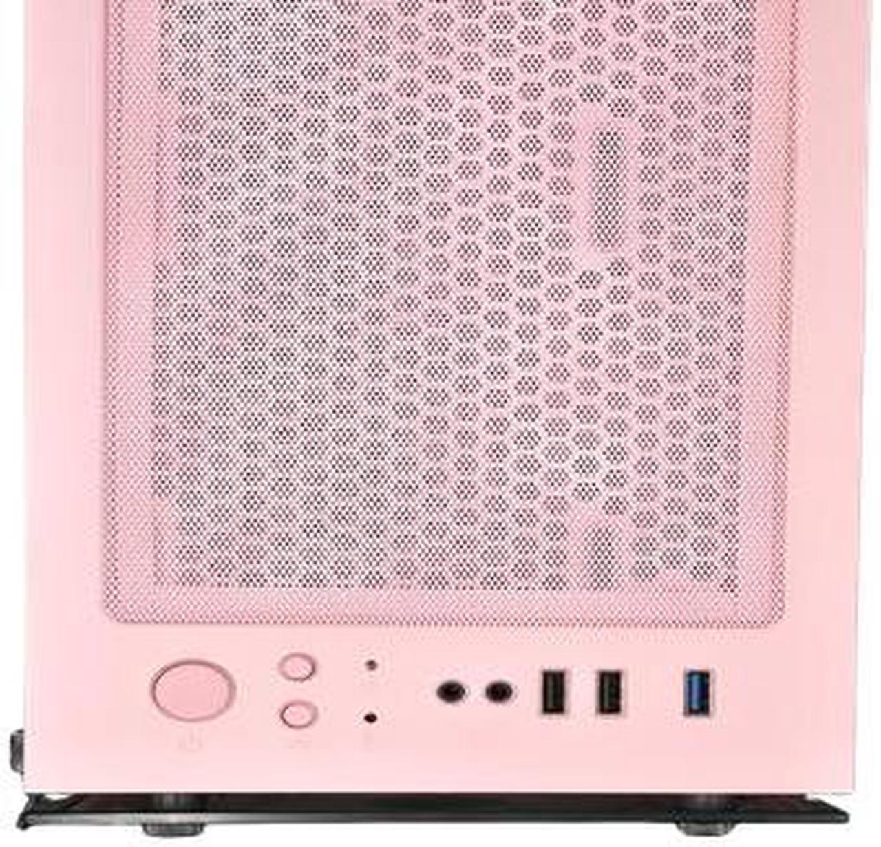 Alt view image 4 of 5 - Axiom Gaming Nova Series C013 ATX Mid-Tower PC Gaming Case | Built-in RGB Lighting | Tempered Glass Front & Side Panels | 4 x 120mm RGB Fans Included | Fan Controller With Remote | Pink