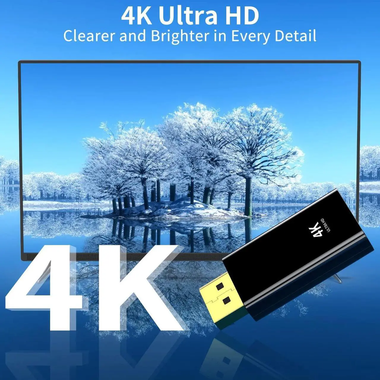 Alt view image 5 of 6 - Adiven 4K DisplayPort to HDMI Adapter 2-Pack,24K Gold Plated Uni-Directional Display Port DP to HDMI Passive Adapter Compatible for HP, HDTV, AMD, NVIDIA,Dell, GPU,Projector, PC,Desktop