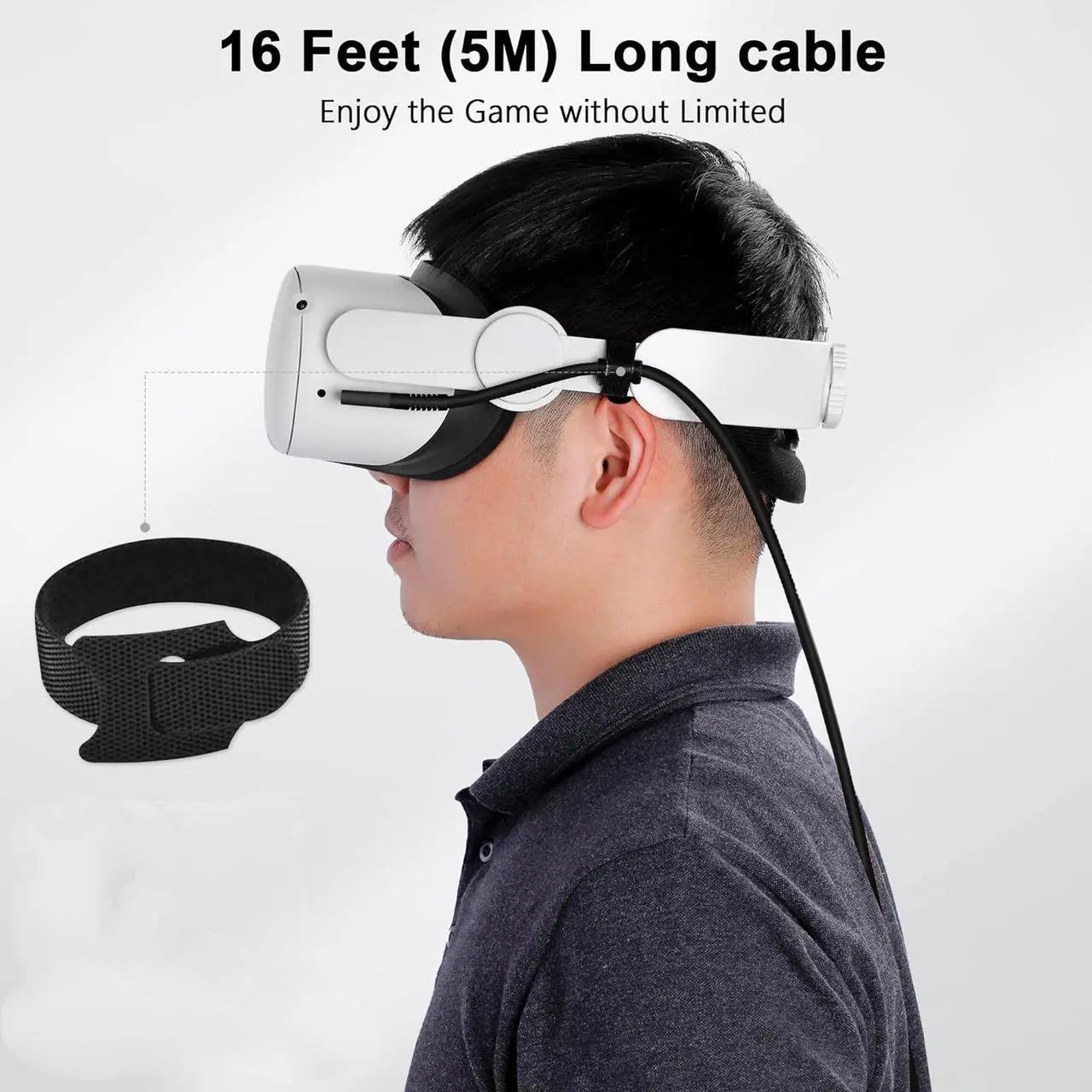 Alt view image 5 of 7 - Link Cable 16FT Compatible for Quest 3S/3, Quest 2/Pro, Pico 4, VR Headset Accessories Cable for Rift S/Steam VR Games, USB 3.0 Type C to C High Speed Data Transfer Charging Cord for Gaming PC