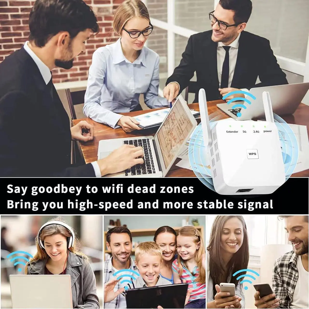 Alt view image 4 of 7 - High Perforamnce WiFi Extender, 2025 Fastest WiFi Booster, WiFi Extenders Signal Booster for Home, Internet Booster WiFi Repeater Covers Up to 10,000 Sq.ft and 50+ Devices,White