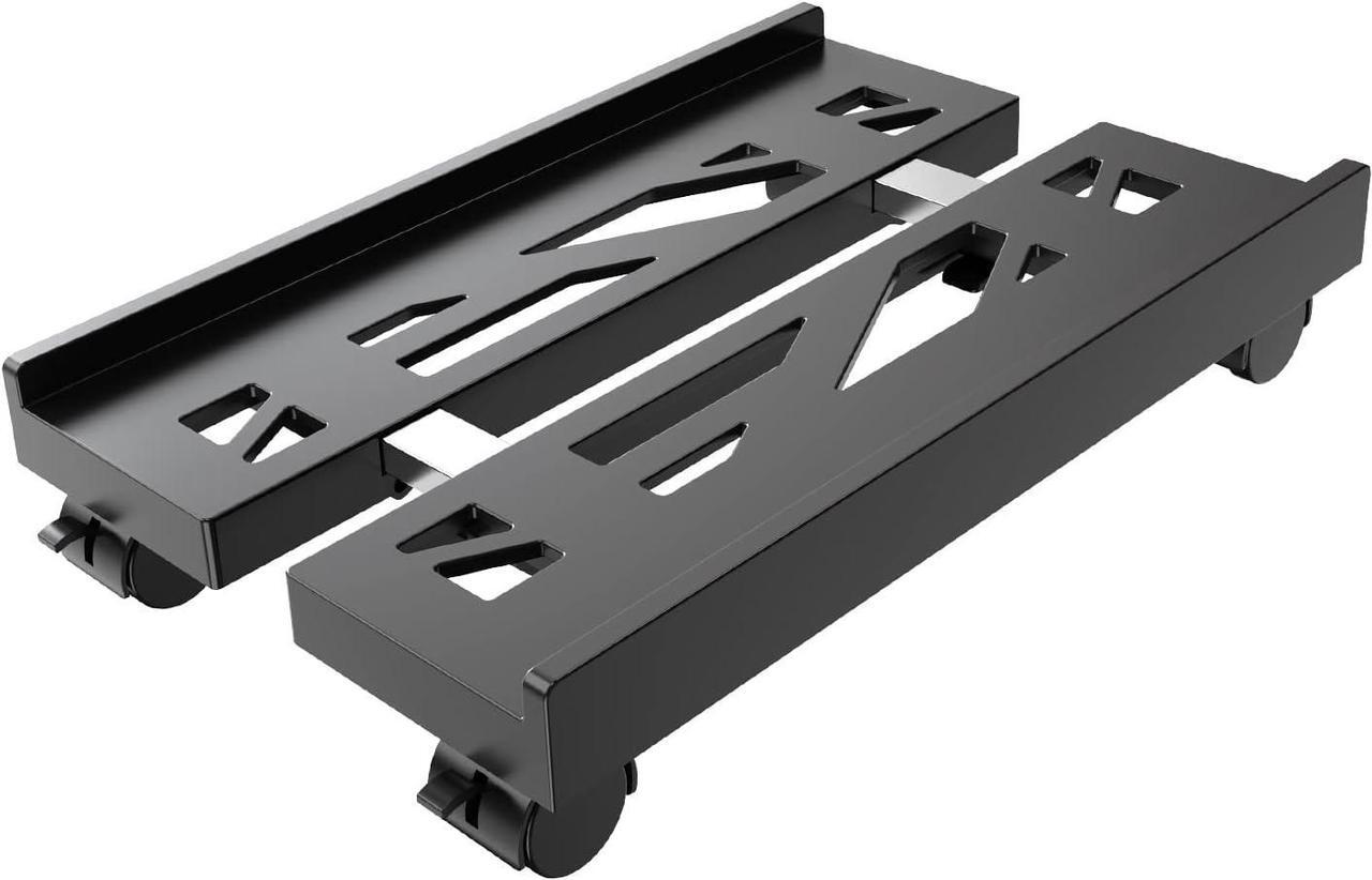 Main image of Adjustable Mobile CPU Stand, Ventilated Computer Tower Stand with 4 Caster Wheels Fits Most PC Tower, Under Desk CPU Holder PC Floor Cart Computer Riser for Gamers and Students (Black)