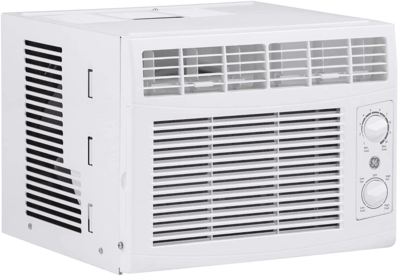 GE Window Air Conditioner 5000 BTU, Efficient Cooling for Smaller Areas Like Bedrooms and Guest Rooms, 5K BTU Window AC Unit with Easy Install Kit, White