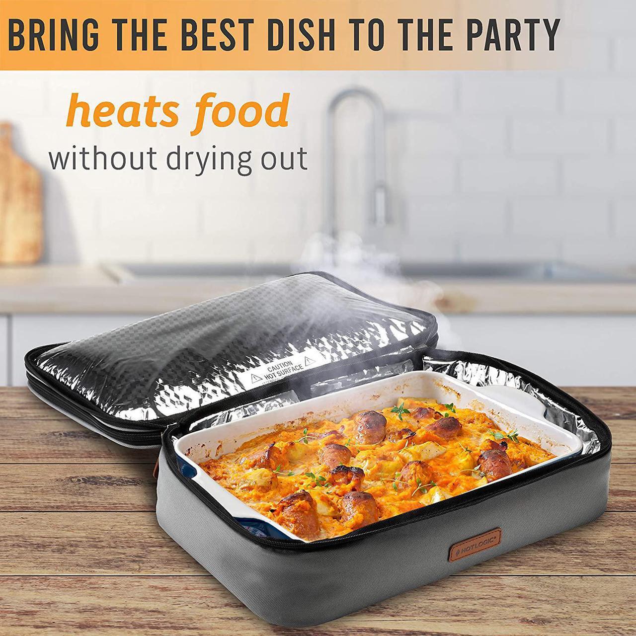 Alt view image 5 of 6 - HotLogic 16801170-GY Food Warming Tote Casserole Carrier Plus 120V, Gray
