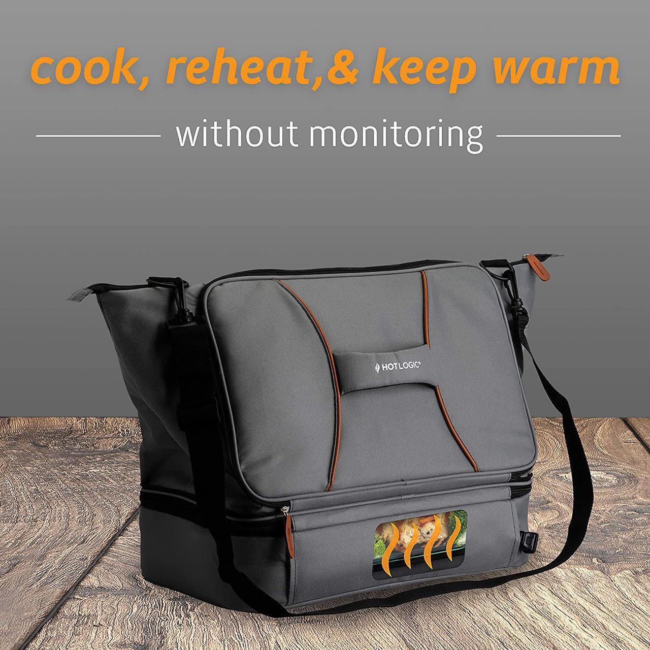 Alt view image 6 of 6 - HotLogic 16801170-GY Food Warming Tote Casserole Carrier Plus 120V, Gray