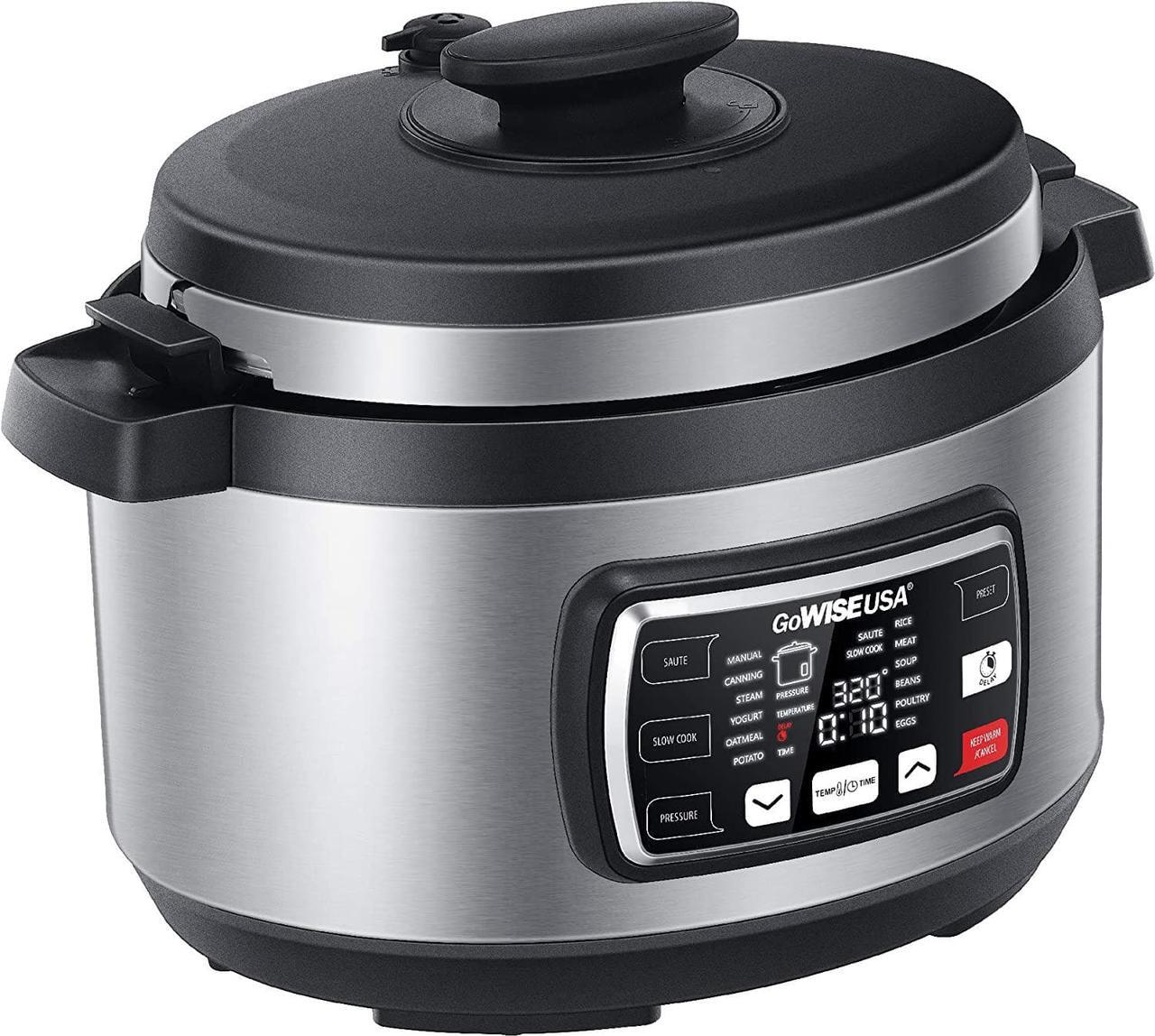 Alt view image 3 of 15 - GoWISE USA GW22708 Ovate 8.5-Qt 12-in-1 Electric Pressure Cooker Oval with Slow Cook, Rice, Yogurt, Egg, Saute, Steamer, Keep Warm Functions + Accessories & Recipes, Stainless Steel