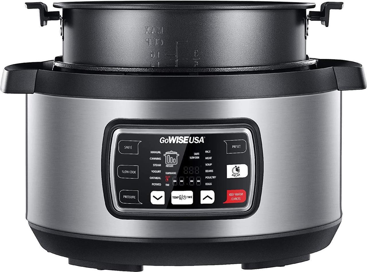 Alt view image 4 of 15 - GoWISE USA GW22708 Ovate 8.5-Qt 12-in-1 Electric Pressure Cooker Oval with Slow Cook, Rice, Yogurt, Egg, Saute, Steamer, Keep Warm Functions + Accessories & Recipes, Stainless Steel