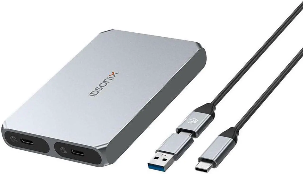Main image of iDsonix Dual-Bay M.2 NGFF/NVMe SATA SSD Hard Drive Enclosure USB3.1 Gen2 10Gbps