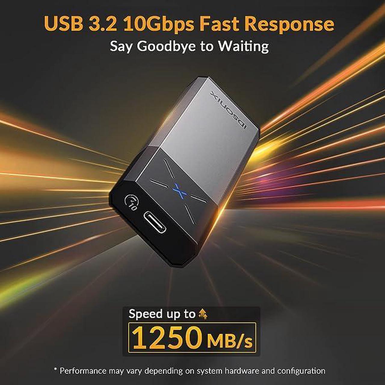 Alt view image 4 of 6 - iDsonix M.2 NVMe PCIe SSD Enclosure Adapter[Tool Free][Aluminum], NVMe to USB C 3.2 Gen 2 10Gbps NVMe PCIe External Enclosure, Supports M-Key/B+M Key, with UASP Trim for 2230/2242/2260/2280 SSD