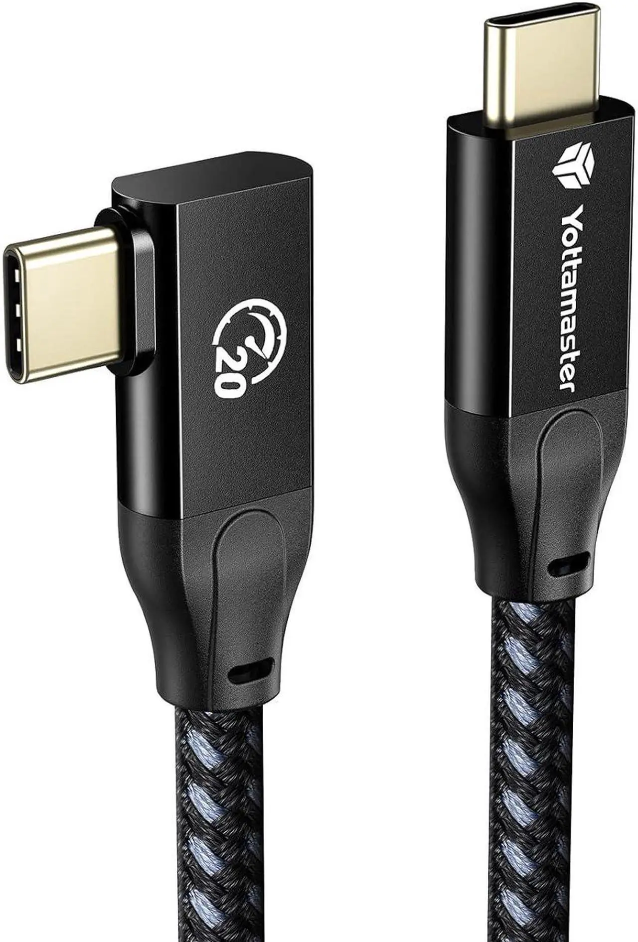 Main image of Yottamaster USBC to USB C Cable Right Angle[20Gbps, 100W, 3M], USB3.2X2 Type-C Cable Right Angle with E-Marker Support 4K@60Hz, Fully Compatible with Phone/Laptop/Tablet/Switch USB C Device [10ft/3m]