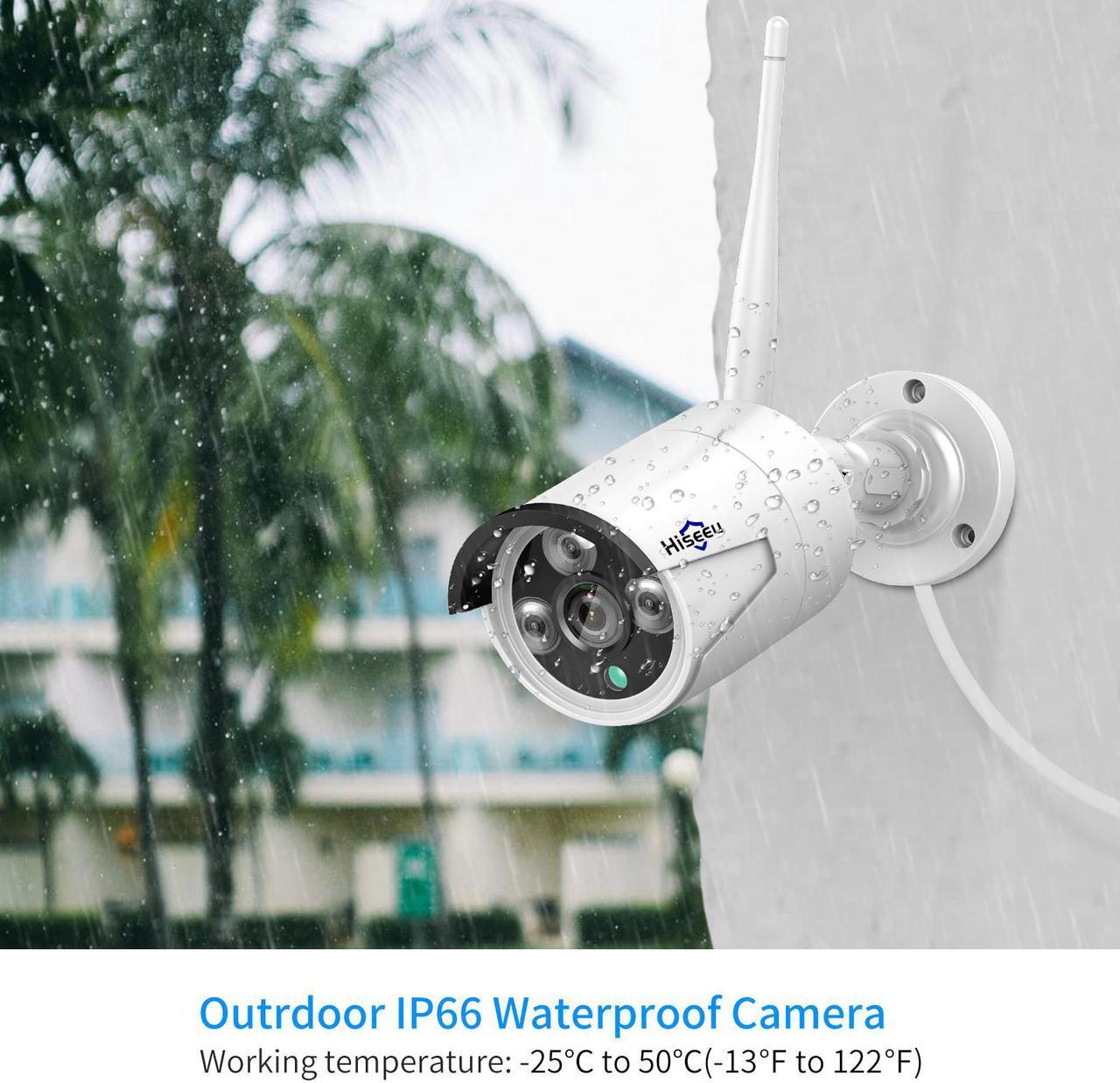 Alt view image 5 of 7 - Hiseeu All in one with 12" LCD Monitor 3TB Hard Drive, Wireless Security Camera System, Home Business 8CH 1296P NVR Kit 4pcs 3MP Outdoor Bullet IP Cameras Night Vision Waterproof