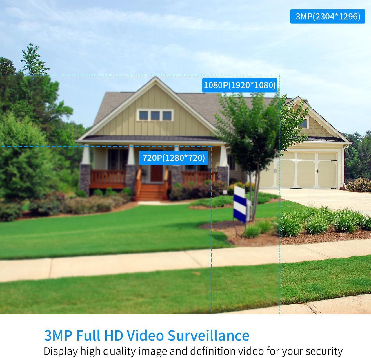 Alt view image 5 of 7 - Hiseeu 10'' LCD Wireless WiFi NVR 8 Channels Network Video Recorder, 1080P/3MP/5MP Motion Detection Zones, 24/7 Record, Work with Hiseeu Eseecloud Wireless Camera