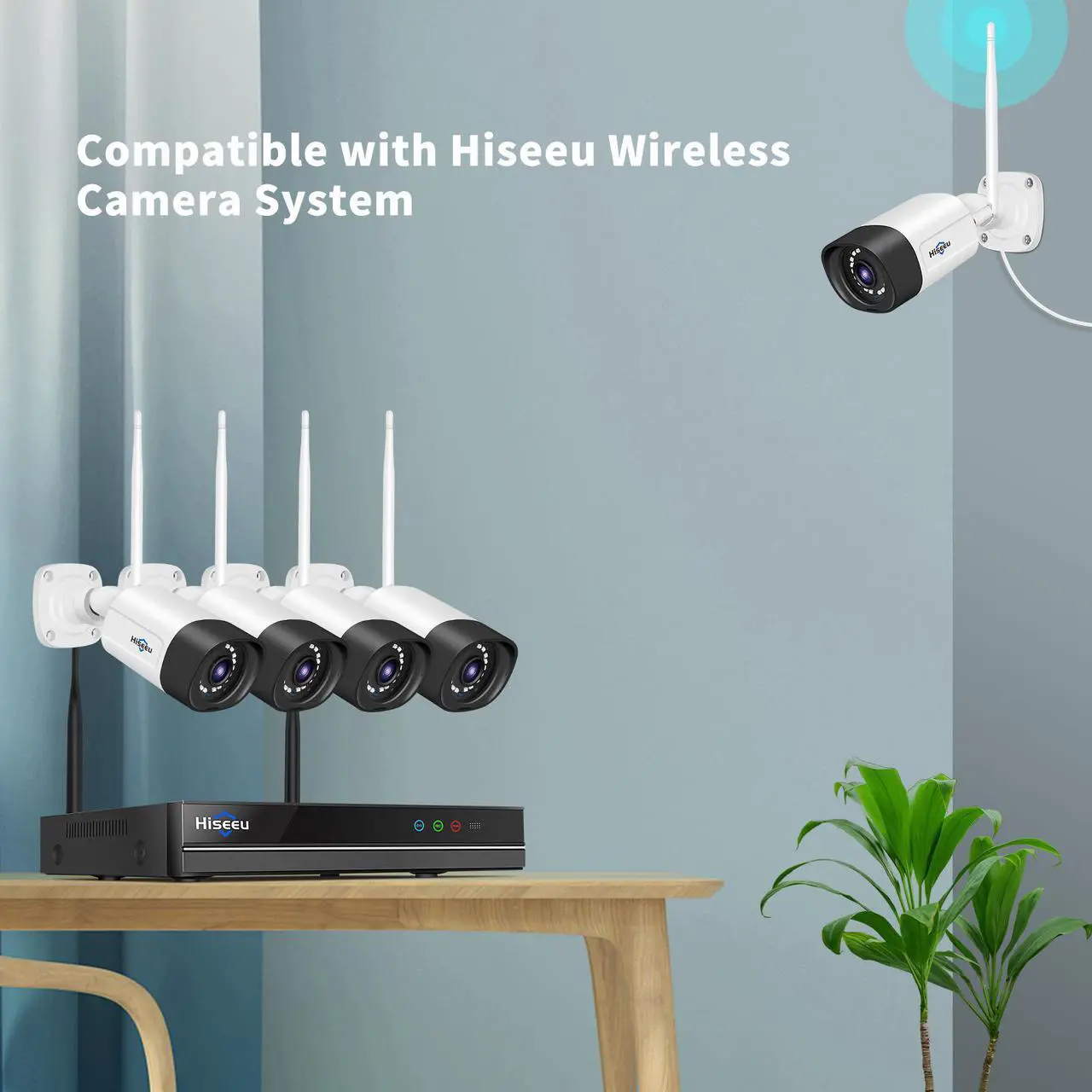 Alt view image 7 of 7 - Hiseeu 5MP Outdoor Security Camera Bullet, 2-Way Audio, 5MP Surveillance IP Cameras,IP66 Waterproof, Remote Viewing, Motion Detection, Night Vision