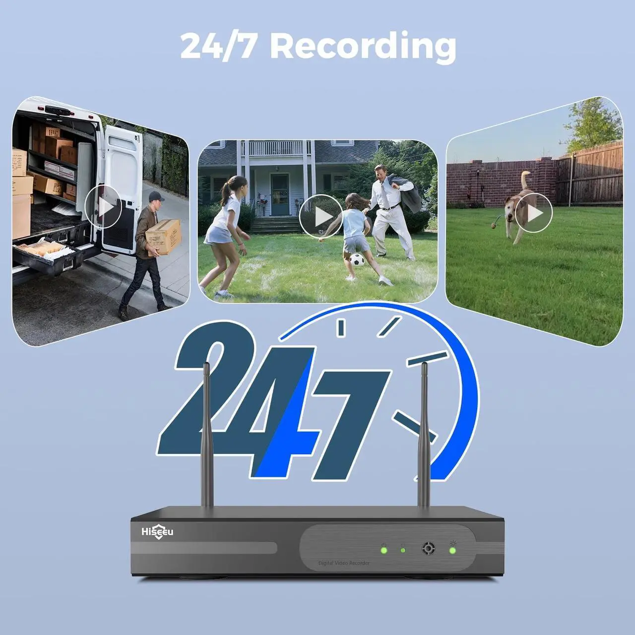 Alt view image 6 of 7 - Hiseeu 3MP Wireless Security Camera System 1TB Hard Drive,4Pcs WiFi Security Camera, IP66 Waterproof, Motion Alert