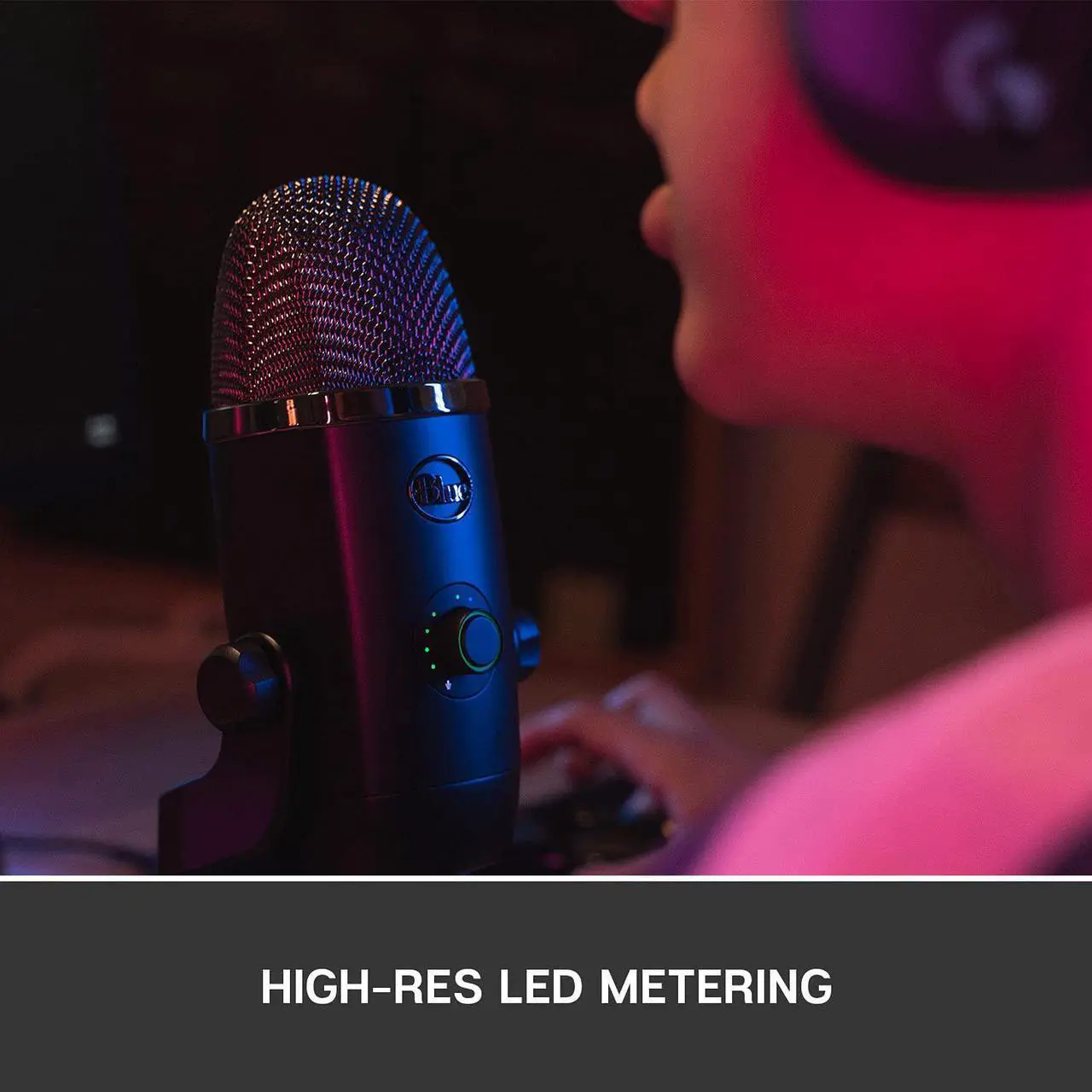 Alt view image 3 of 7 - Logitech for Creators Blue Yeti X USB Microphone for PC, Podcast, Gaming, Streaming, Studio, Computer Mic - Blackout