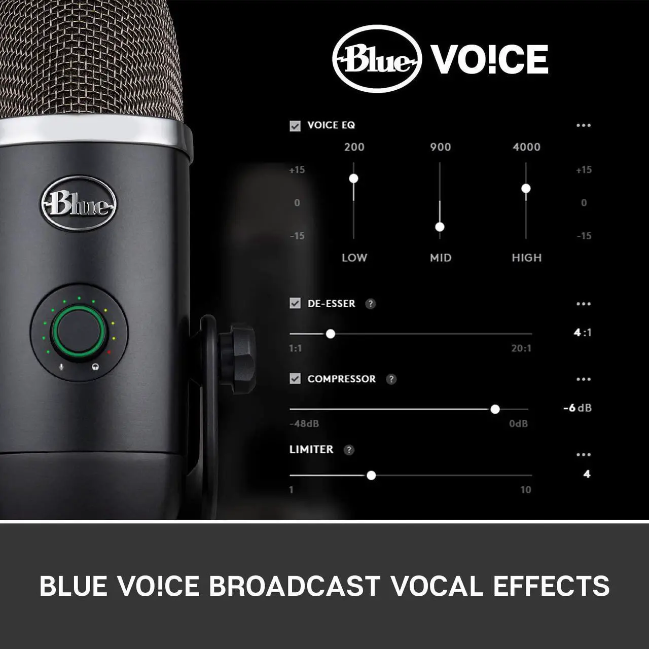 Alt view image 5 of 7 - Logitech for Creators Blue Yeti X USB Microphone for PC, Podcast, Gaming, Streaming, Studio, Computer Mic - Blackout