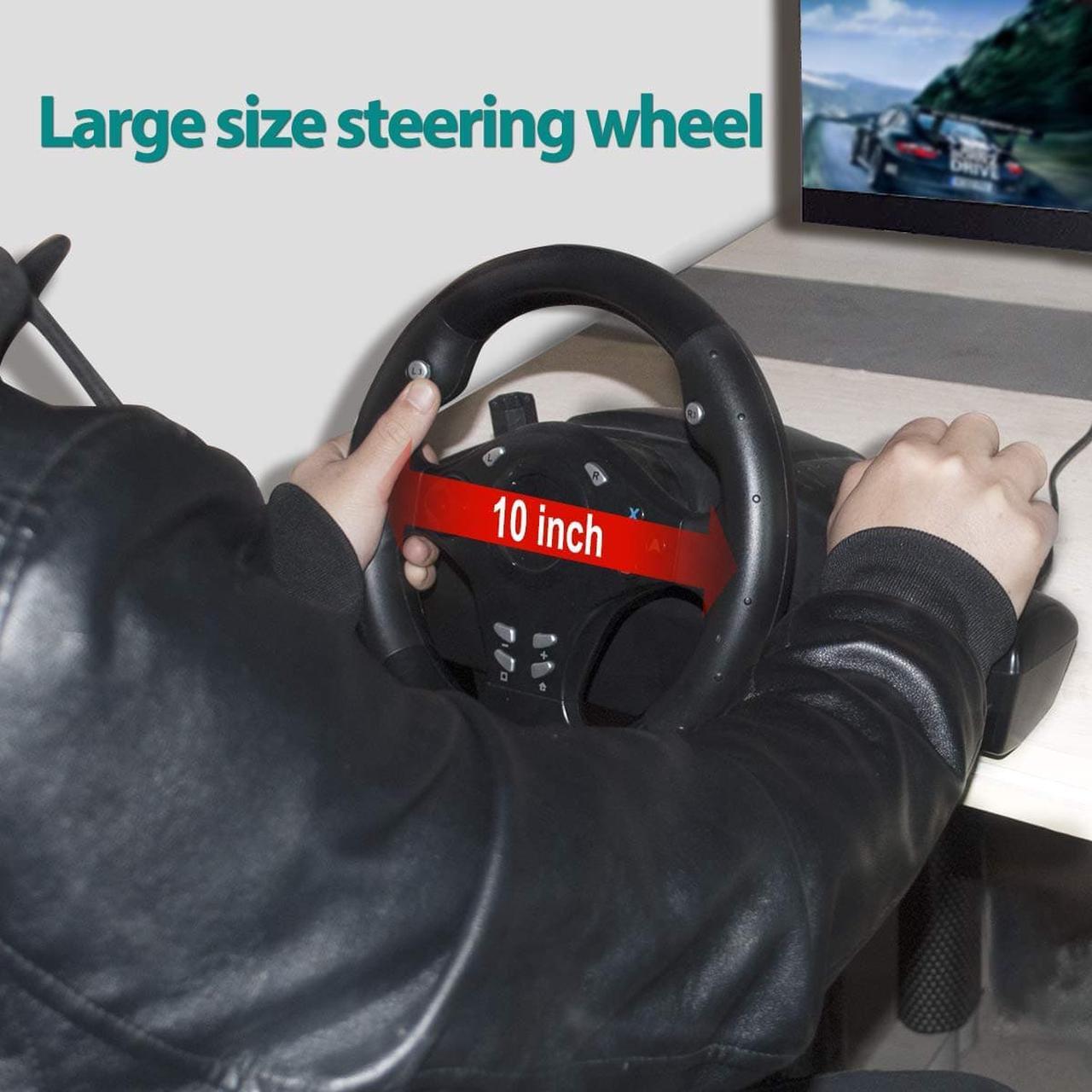 Alt view image 3 of 7 - Gaming Racing Wheel Xbox One Steering Wheels Driving Sim Car Simulator Volante PC Pedals and Paddle Shifters for PC, Xbox Series X S, Xbox360, PS4, PS3, Switch, Android TV