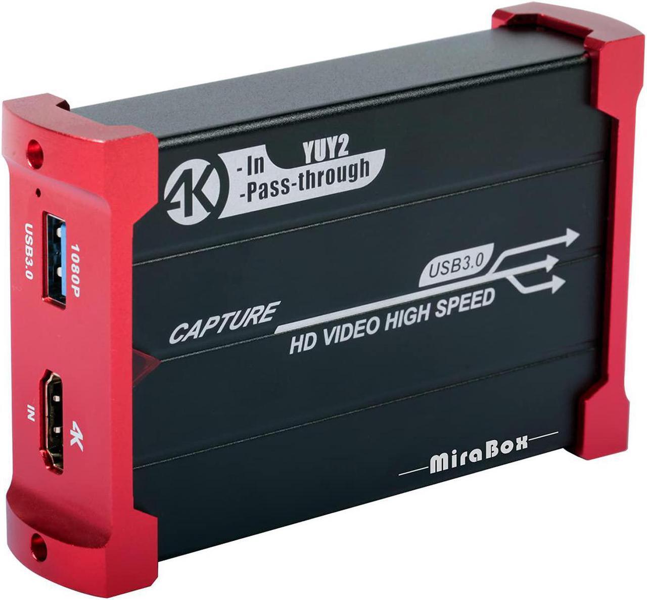 Main image of Mirabox Capture Card for Nintendo Switch,USB3.0 1080P 60FPS Video Audio Capture Card,Support 4K@30Hz Input and Passthrough for PS4 PS5 DSLR Xbox Streaming and Recording by OBS