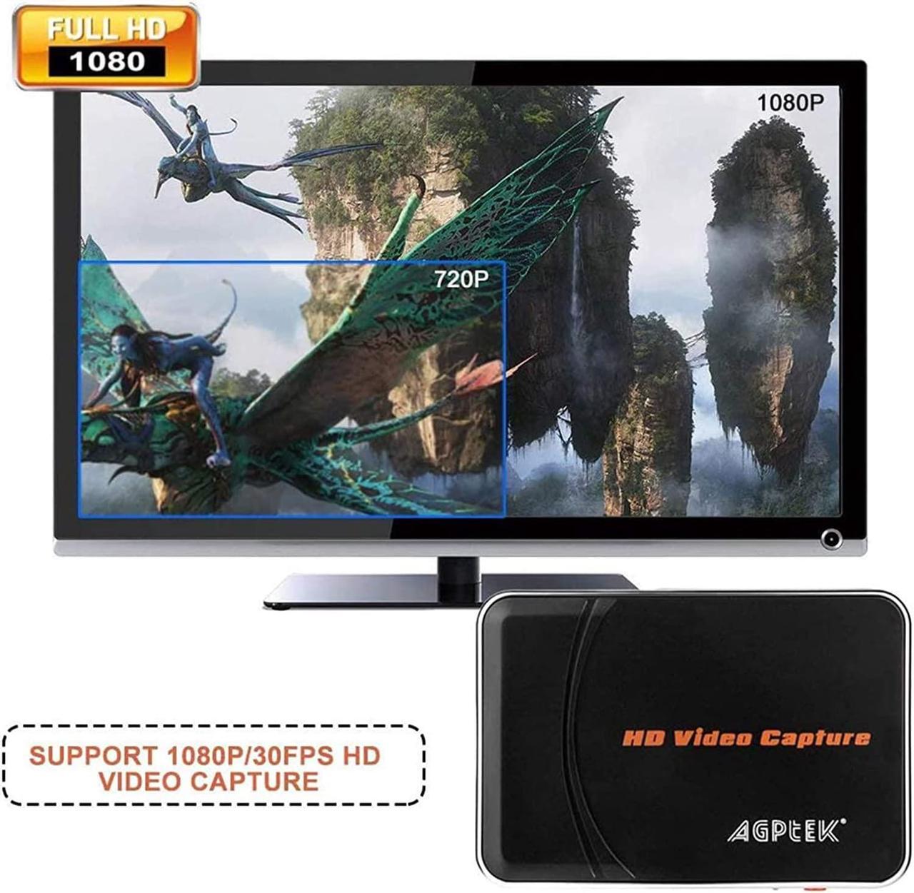 Alt view image 2 of 7 - 1080P HDMI Video Capture Card HD Game Recorder Compatible with Xbox One/360/ PS4/ Wii U/Nintendo Switch and Support Mic in for Commentary - No PC Required