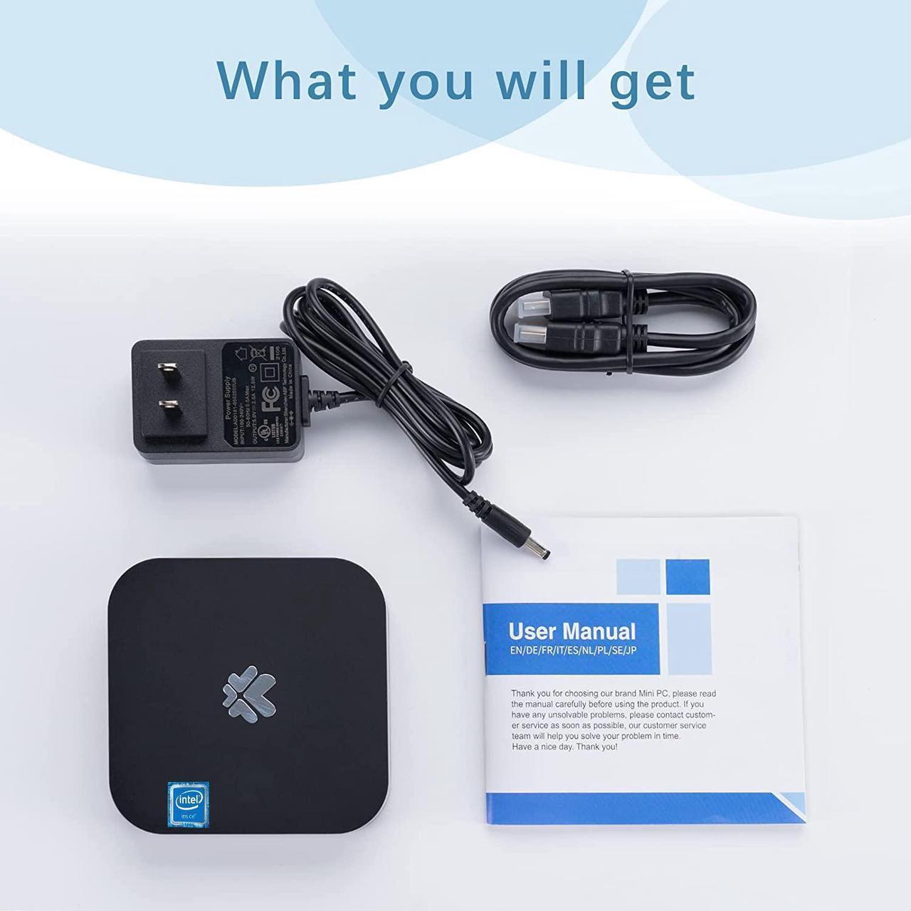 Alt view image 6 of 7 - Mini PC Fanless Intel Atom Z8350 2GB DDR3 32GB eMMC Mini Computer with Windows 10 Pro Mini Desktop PC Support 4K HD, 2.4G/5G WiFi, Bluetooth 4.2, Gigabit Ethernet