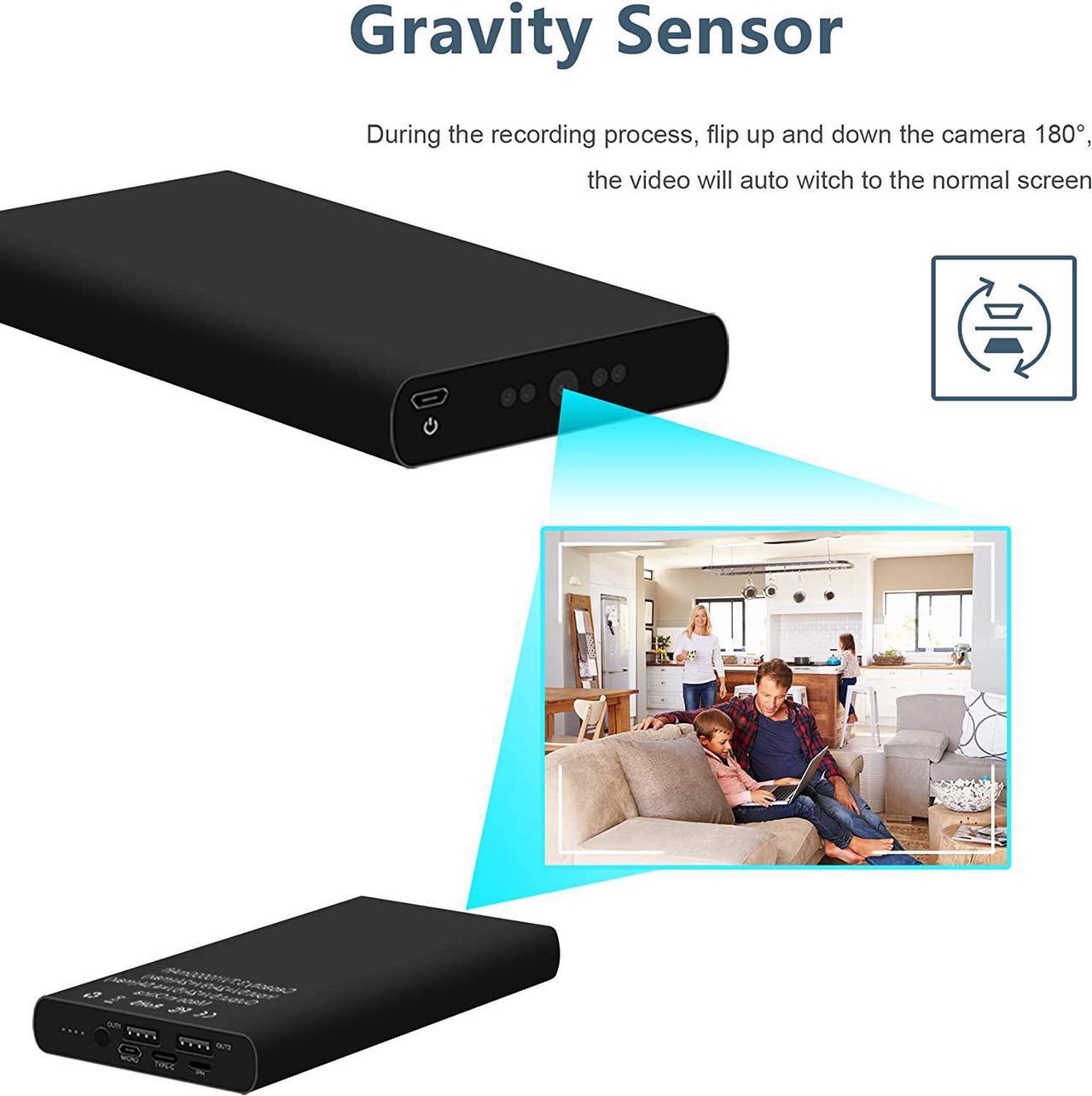 Alt view image 3 of 7 - Jigayao 1080P 10000mAh Portable Power Bank Hidden Spy Camera, Perfect Mini Security Nanny Camera for Home Office and Outdoor with Gravity Sensor, Motion Detection, Night VisionNo WiFi Needed No Audio