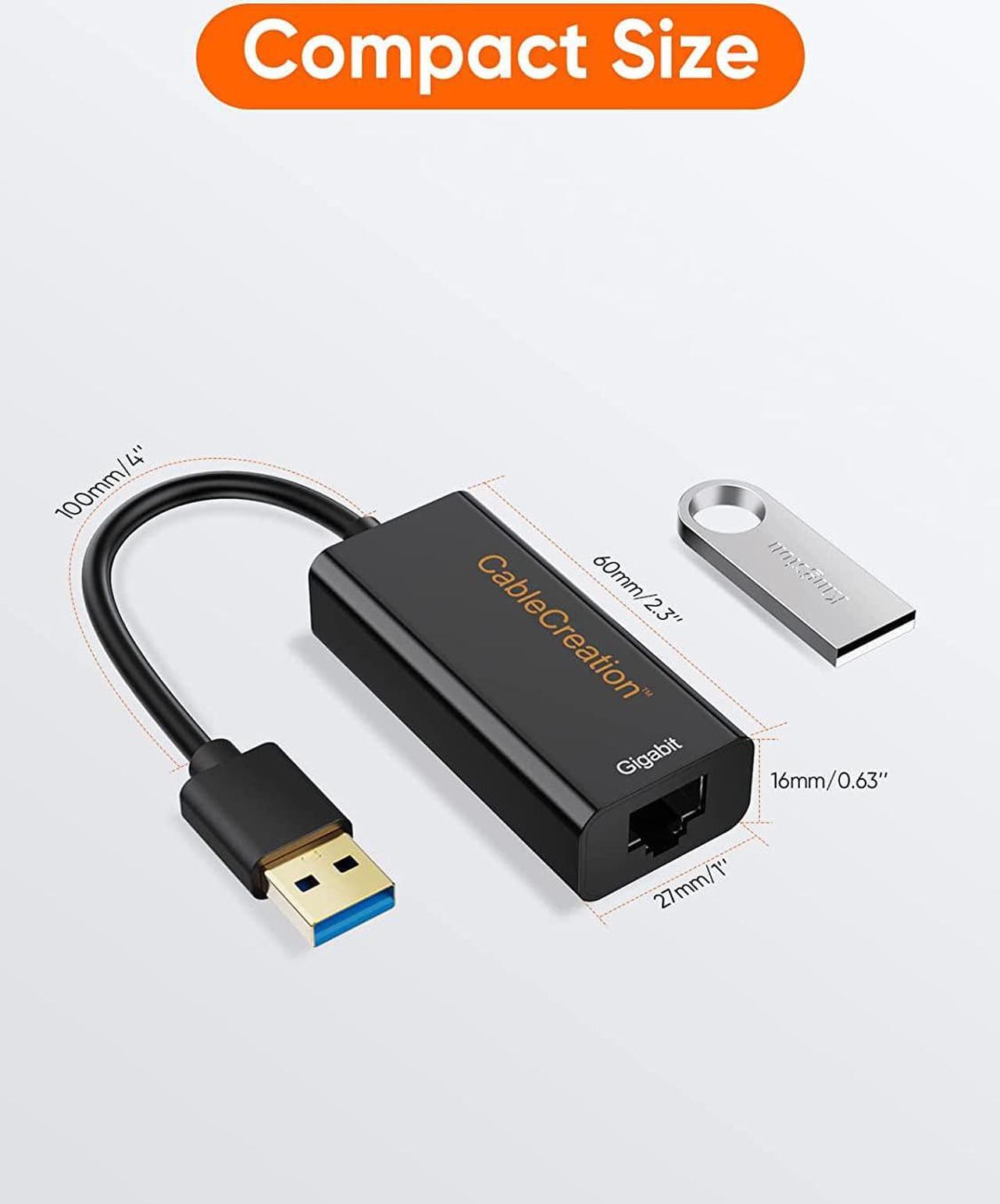 Alt view image 6 of 6 - USB to Ethernet Adapter, CableCreation USB 3.0 to 10/100/1000 Gigabit Wired LAN Network Adapter Compatible with Nintendo Switch, Windows, MacBook, macOS, Mac Pro Mini, Surface Pro, Laptop, PC and More