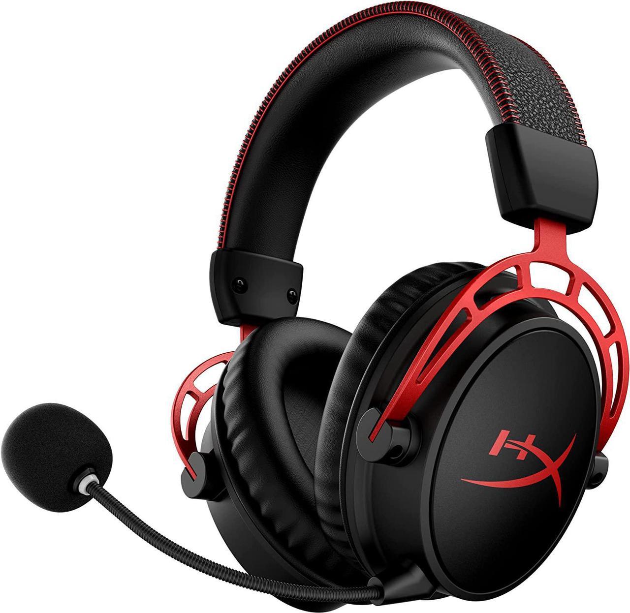 HyperX Cloud Alpha Wireless - Gaming Headset for PC, 300-hour Battery Life, DTS Headphone:X Spatial Audio, Memory Foam, Dual Chamber Drivers, Durable Aluminum Frame, Black/Red