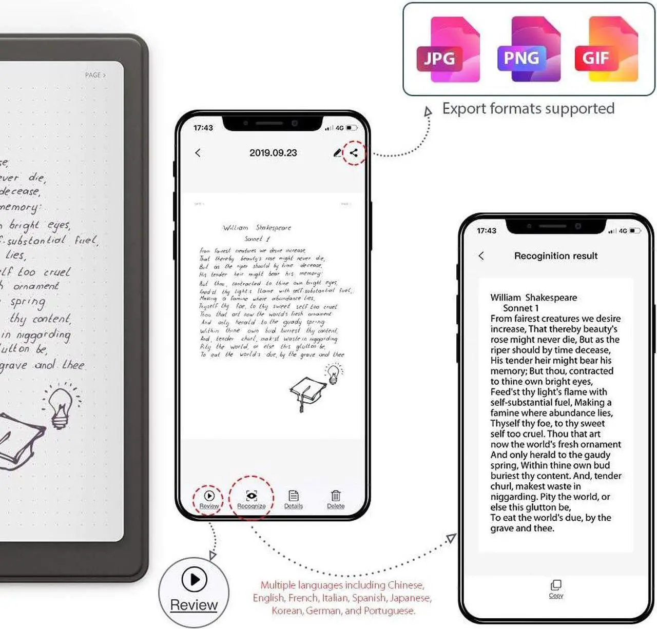 Alt view image 3 of 7 - Paper Tablet XP-PEN Note Plus Note-Taking Tablets, Smart Notepad, Digitizing Tablet for Business, Academic and Art Creation, Compatible with General A5 Size Notebook