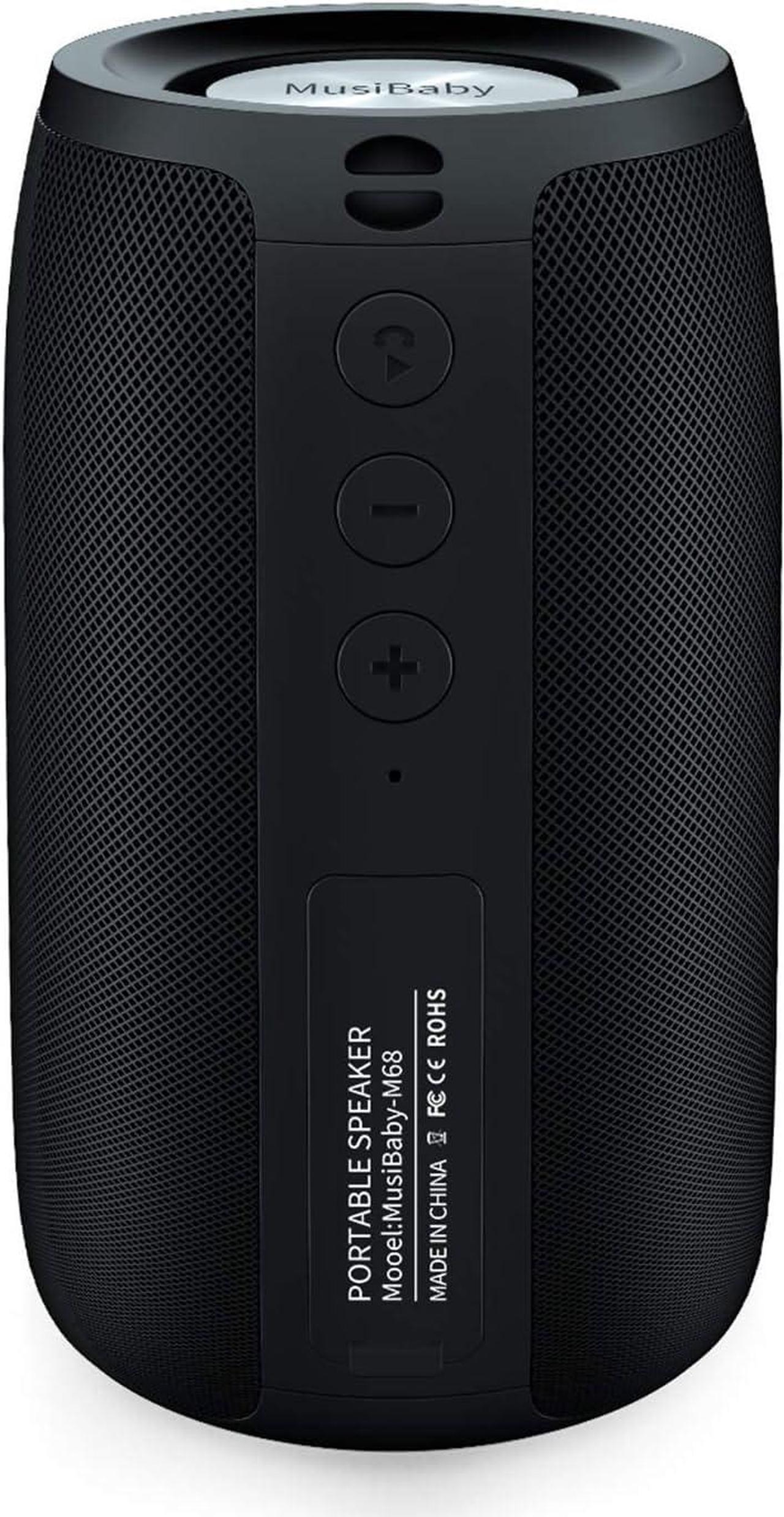 Bluetooth Speaker,MusiBaby Speaker,Outdoor, Portable,Waterproof, Speakers Bluetooth Wireless,Dual Pairing, Bluetooth 5.0,Loud Stereo,Booming Bass,1500 Mins Playtime for Home&Party Speaker Gifts(Black)