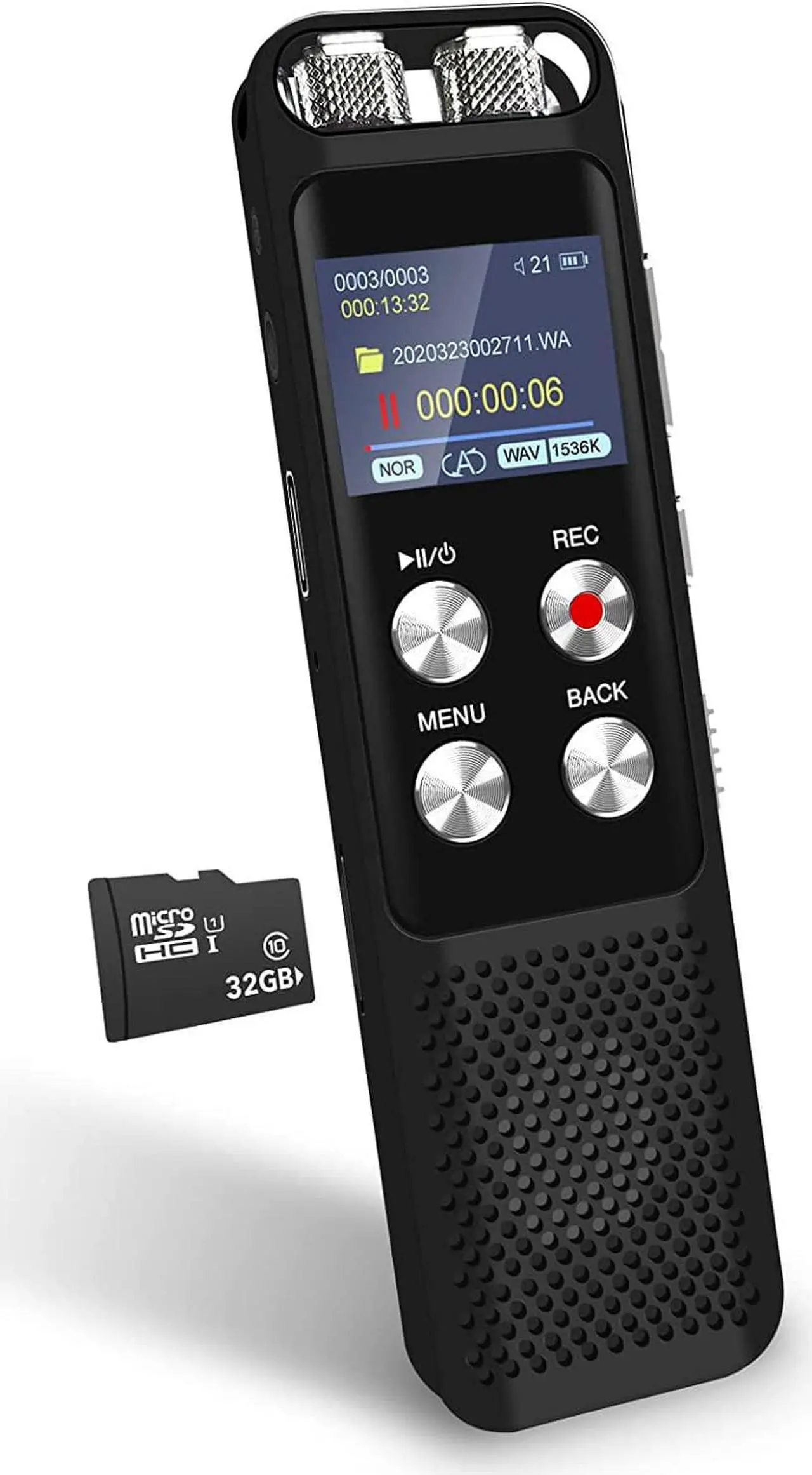 Main image of 48GB Digital Voice Recorder: Voice Activated Recorder with Playback, Audio Recording Device for Lectures Meetings, Dictaphone Sound Tape Recorder with Password | USB