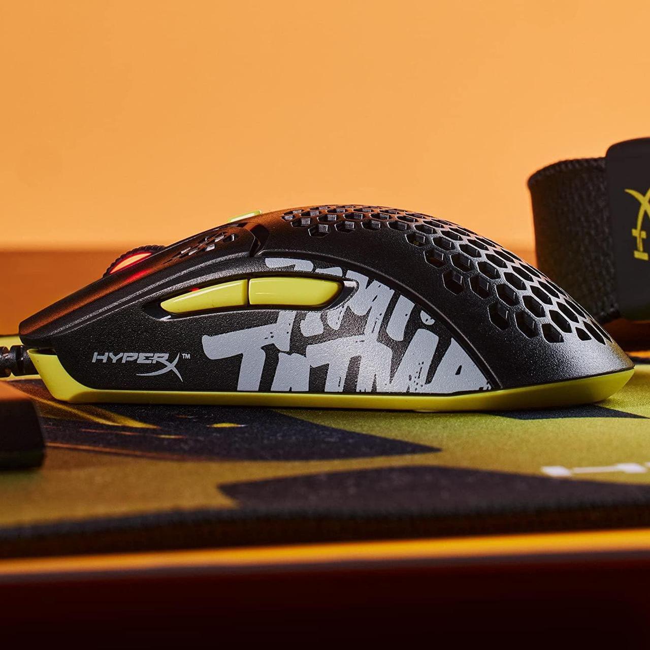 Alt view image 2 of 7 - HyperX Pulsefire Haste  Gaming Mouse  TimTheTatMan Edition  Ultra-Lightweight, 59g, Honeycomb Shell, Hex Design, HyperFlex USB Cable, Up to 16000 DPI, 6 Programmable Buttons