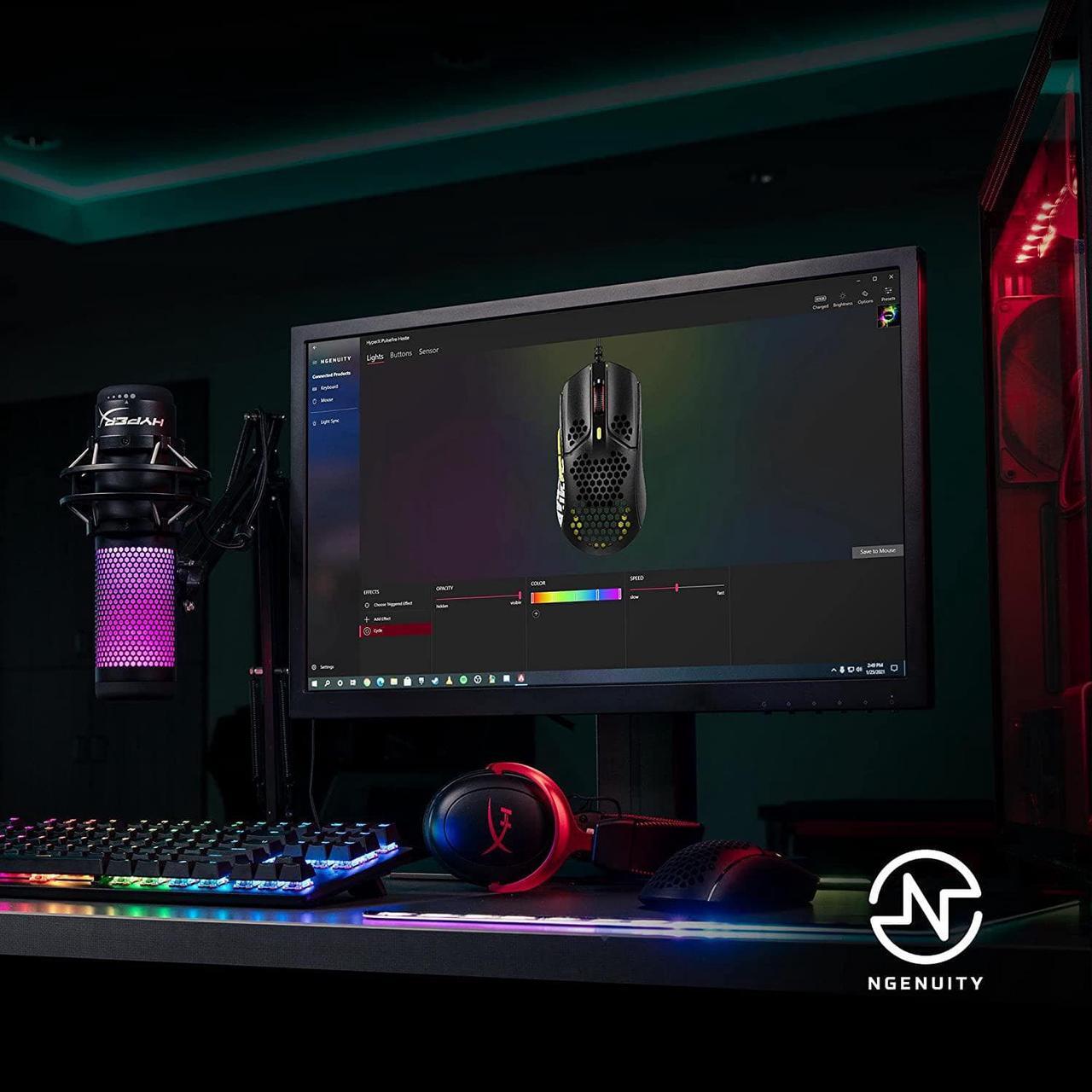 Alt view image 5 of 7 - HyperX Pulsefire Haste  Gaming Mouse  TimTheTatMan Edition  Ultra-Lightweight, 59g, Honeycomb Shell, Hex Design, HyperFlex USB Cable, Up to 16000 DPI, 6 Programmable Buttons