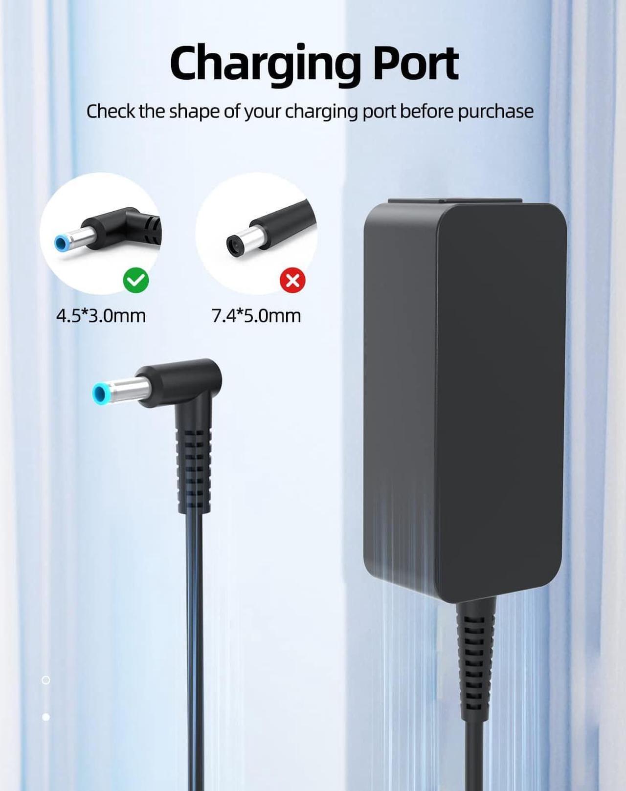 Alt view image 3 of 7 - 45W Charger Fit for HP 17-cn1xxx 17-cn1003ca 17-cn0051ds 17-cn0273st 17-cn0168st 17-cn0173st 17-cn0275st 17-cn0164st 17-cn0108ds 17-cn3606ds 17-cn0615ds 17-cn0045cl 17-cn0058cl Laptop Power Adapter