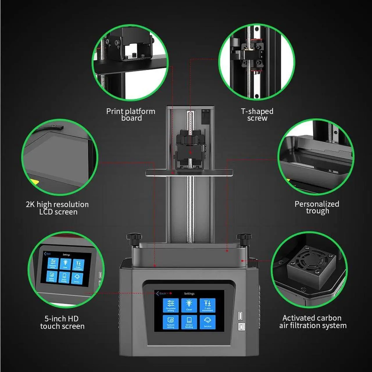 Alt view image 2 of 7 - Creality HALOT ONE Resin 3D Printer with 5.96 inches 2K Mono LCD, Intergral Light Source and Fast Printing, Precise Z-axis Module and WiFi Control, Assembled Out of The Box