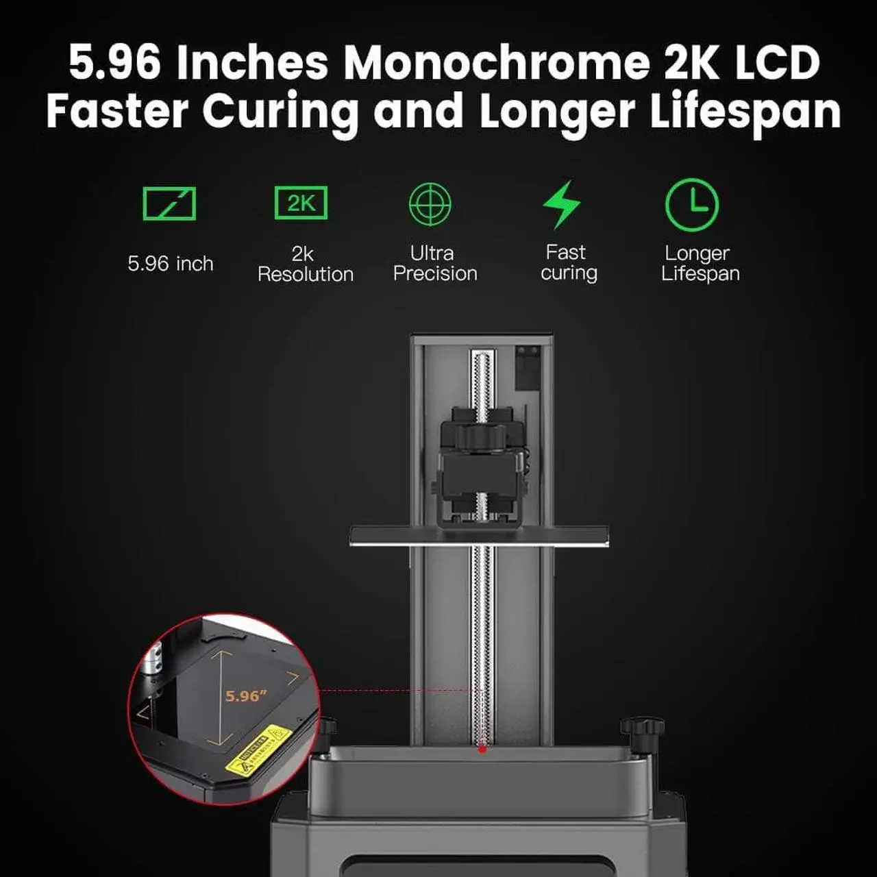 Alt view image 3 of 7 - Creality HALOT ONE Resin 3D Printer with 5.96 inches 2K Mono LCD, Intergral Light Source and Fast Printing, Precise Z-axis Module and WiFi Control, Assembled Out of The Box