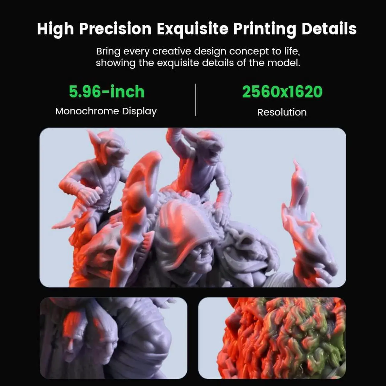 Alt view image 7 of 7 - Creality HALOT ONE Resin 3D Printer with 5.96 inches 2K Mono LCD, Intergral Light Source and Fast Printing, Precise Z-axis Module and WiFi Control, Assembled Out of The Box